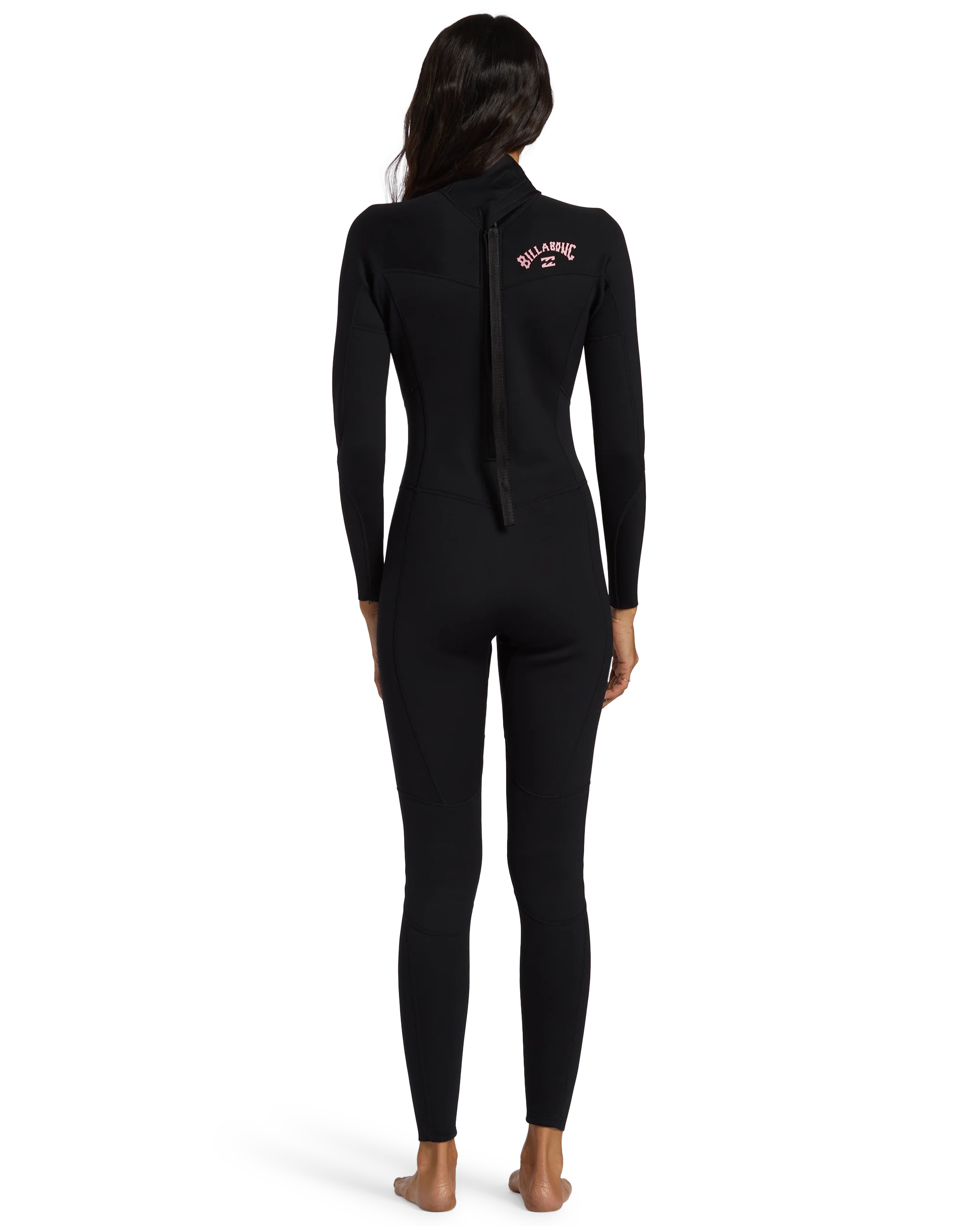 3/2mm Foil Flatlock Back Zip Wetsuit - Black - Image 6