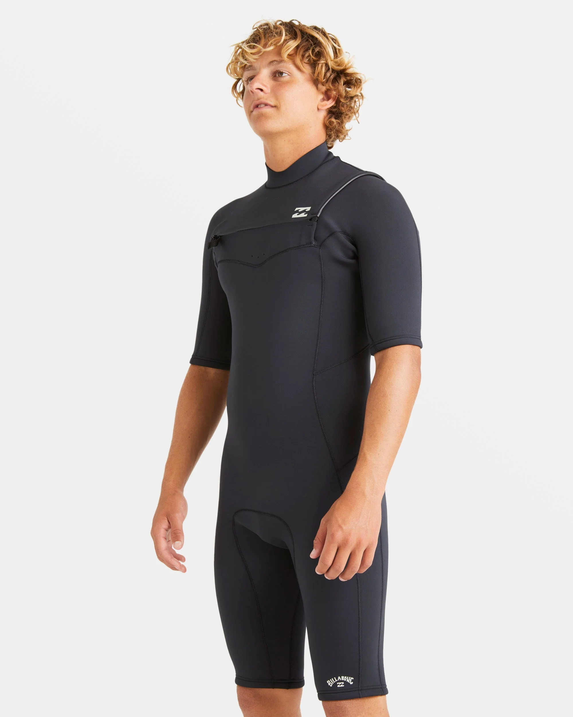 2/2mm Absolute Natural Upcycler GBS Chest Zip Short Sleeve Springsuit - Black - Image 3
