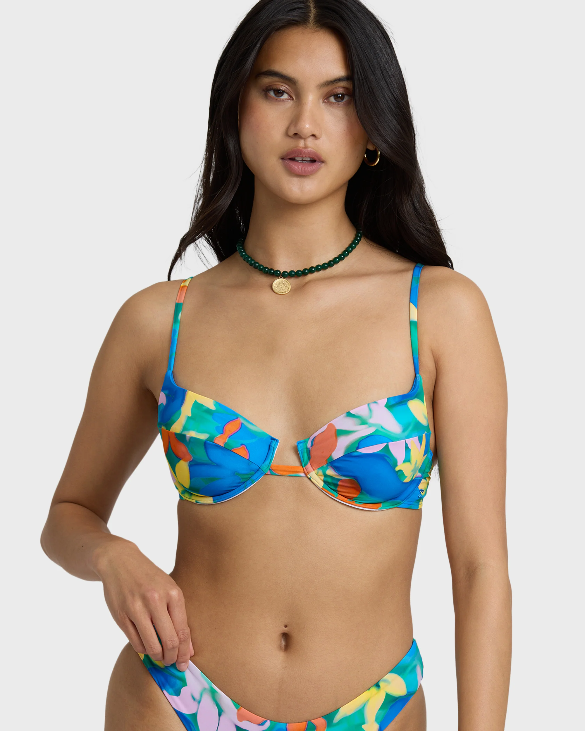 Agua Flores Leah Underwire Bikini Top - Blue Multi - Image 5
