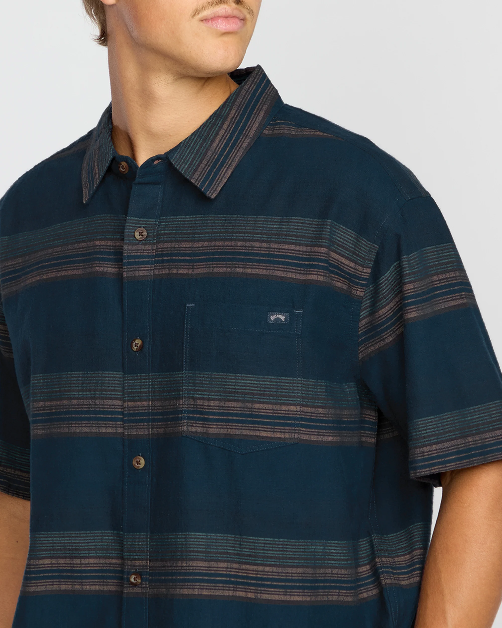All Day Stripe Short Sleeve Shirt - Midnight - Image 2