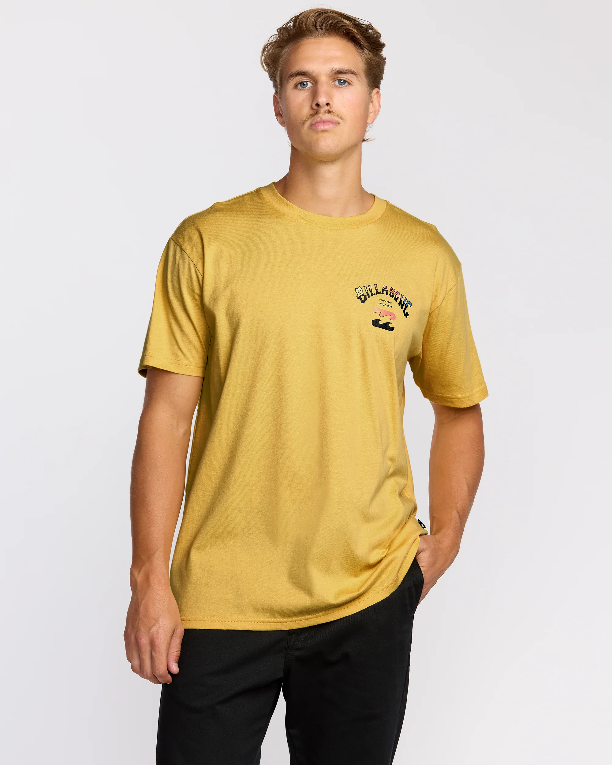 Arch Fade Premium Short Sleeve T-Shirt - Dust Yellow - Image 2