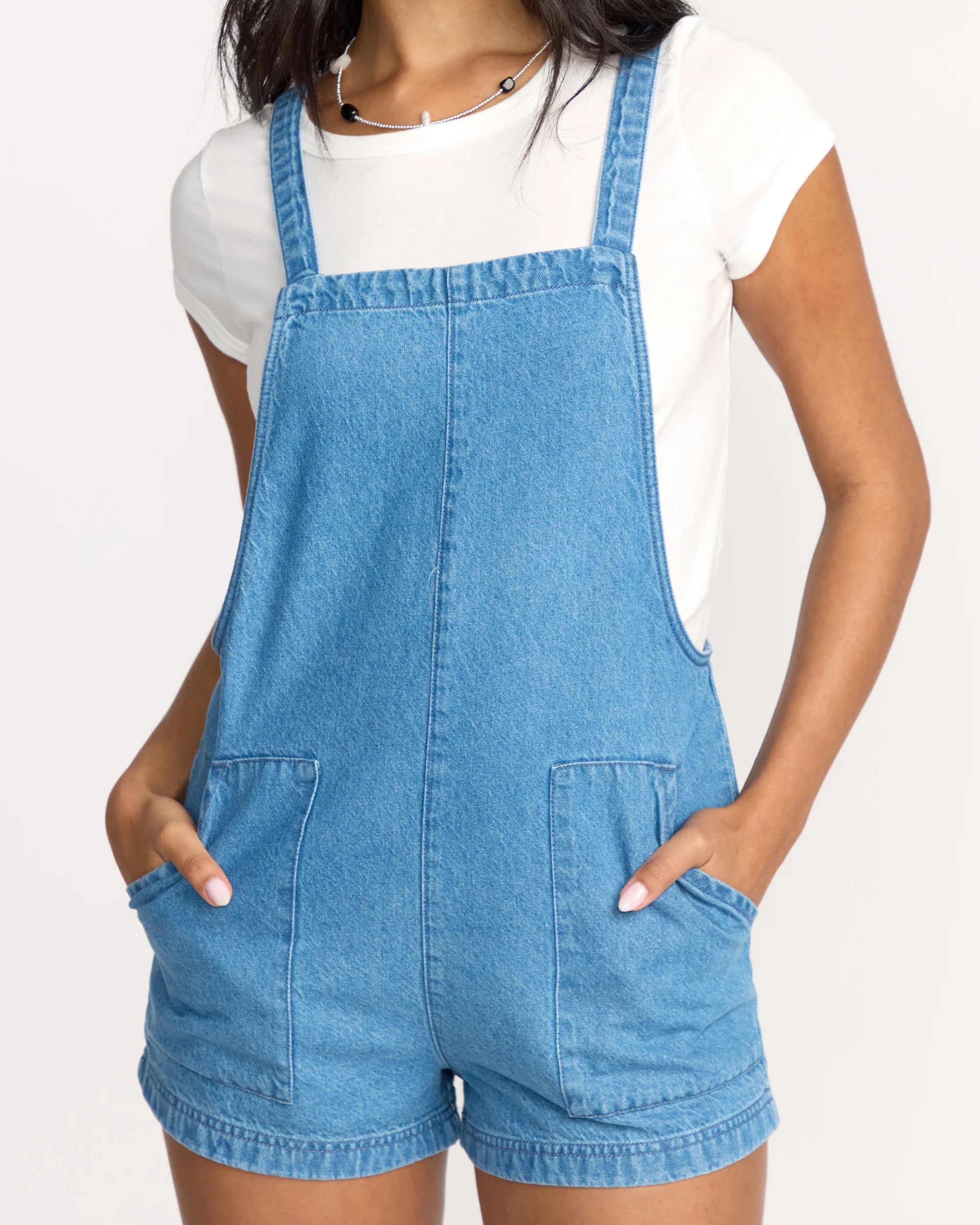 Beach Crush Denim Shortalls - Salt Washed - Image 2