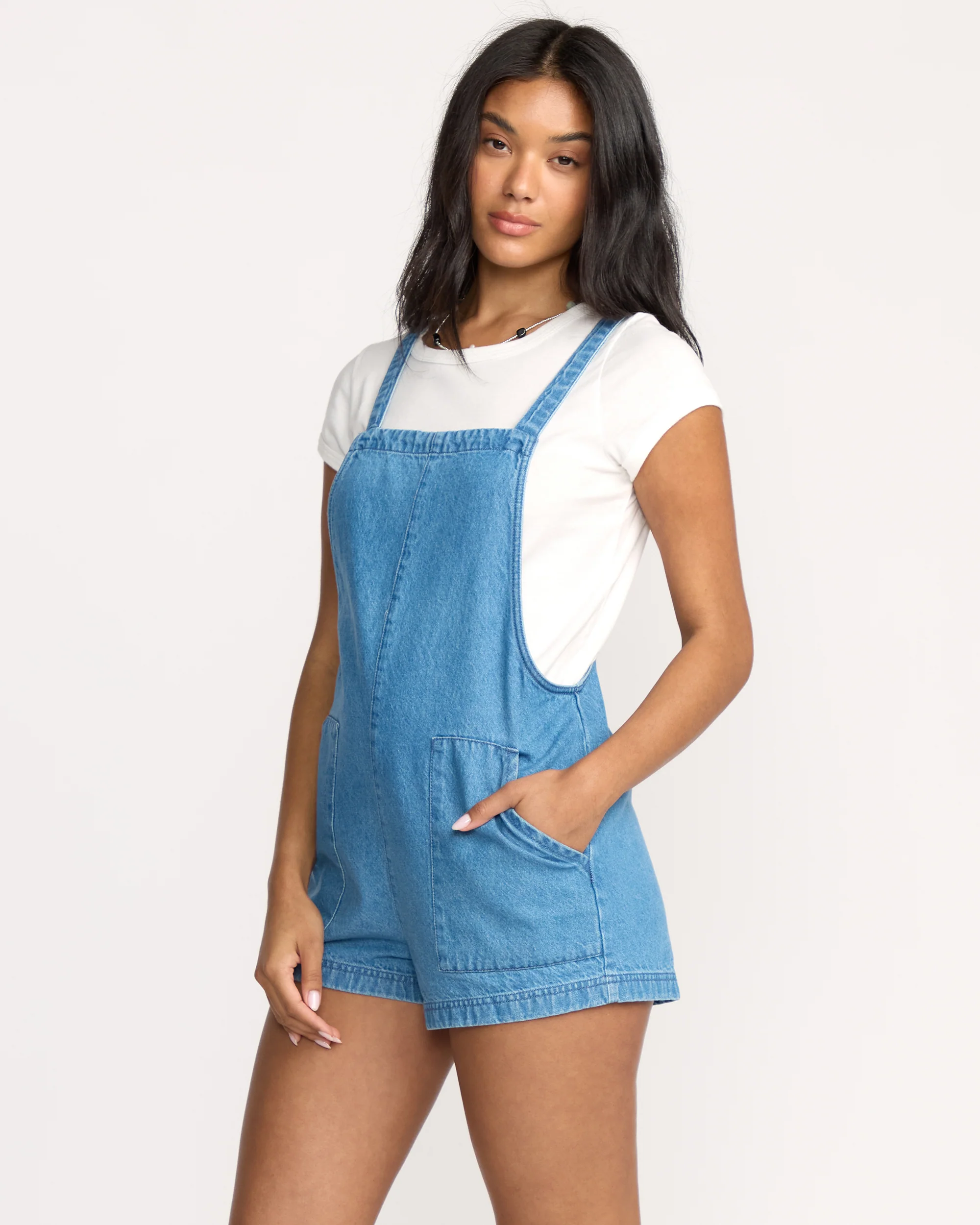 Beach Crush Denim Shortalls - Salt Washed - Image 6