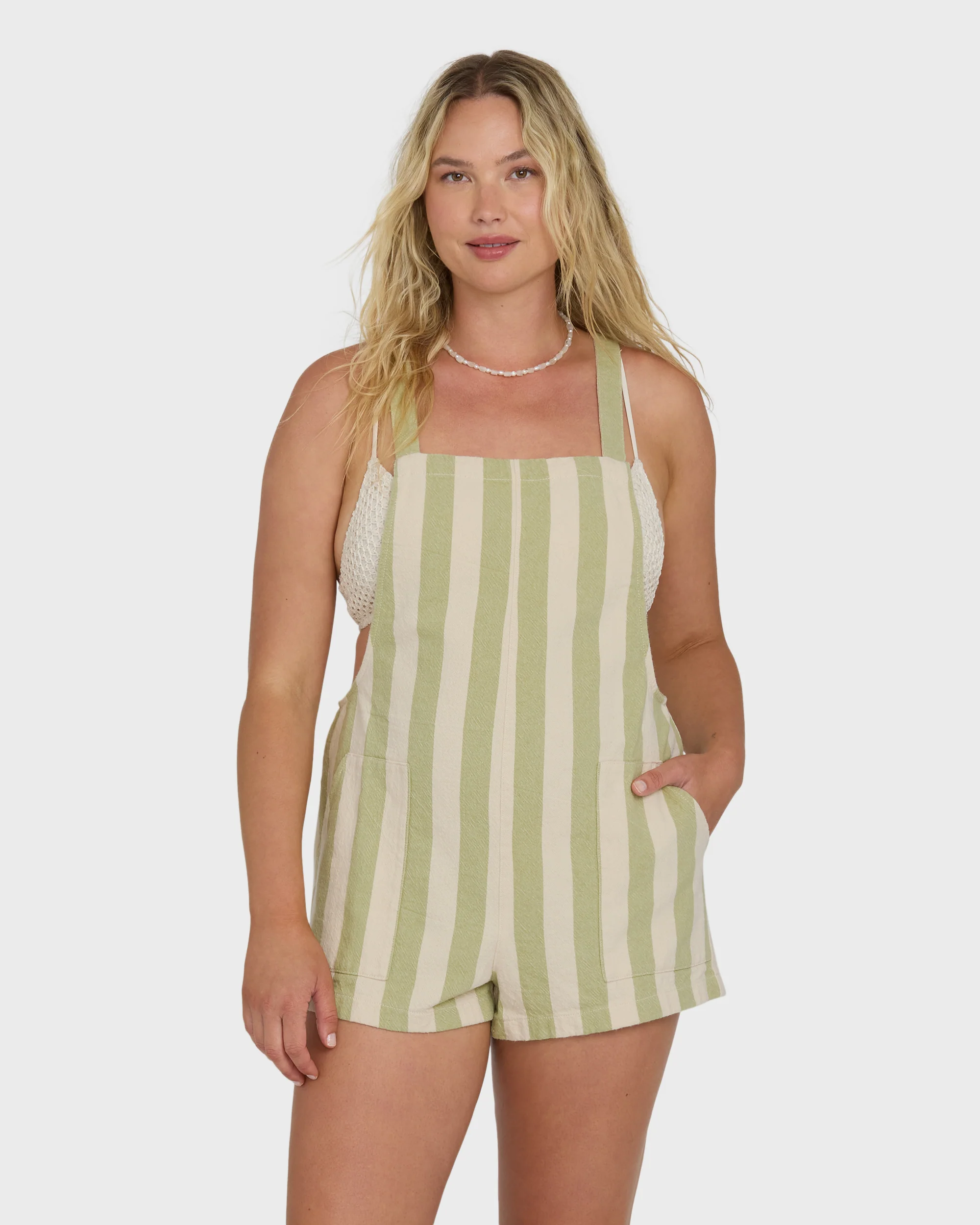 Beach Crush Yarn-Dyed Overalls - Cactus - Image 8