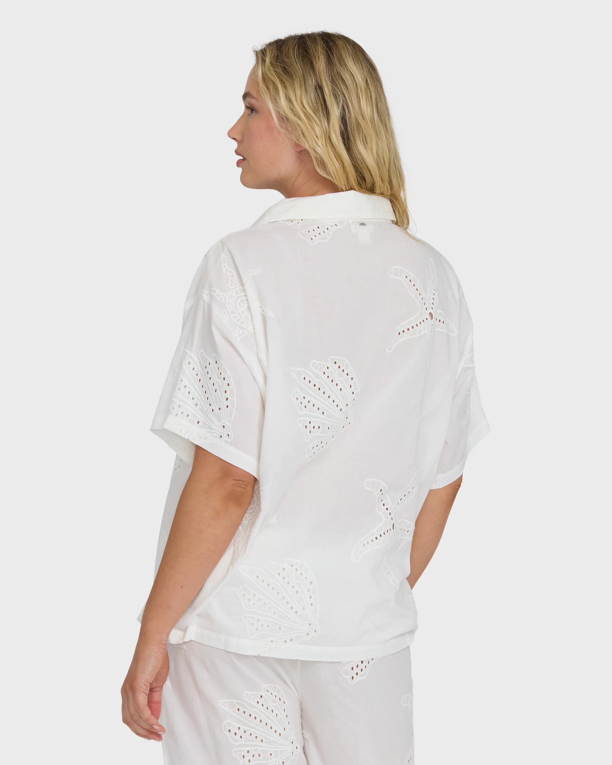 Beach Livin Woven Shirt - Salt Crystal - Image 7