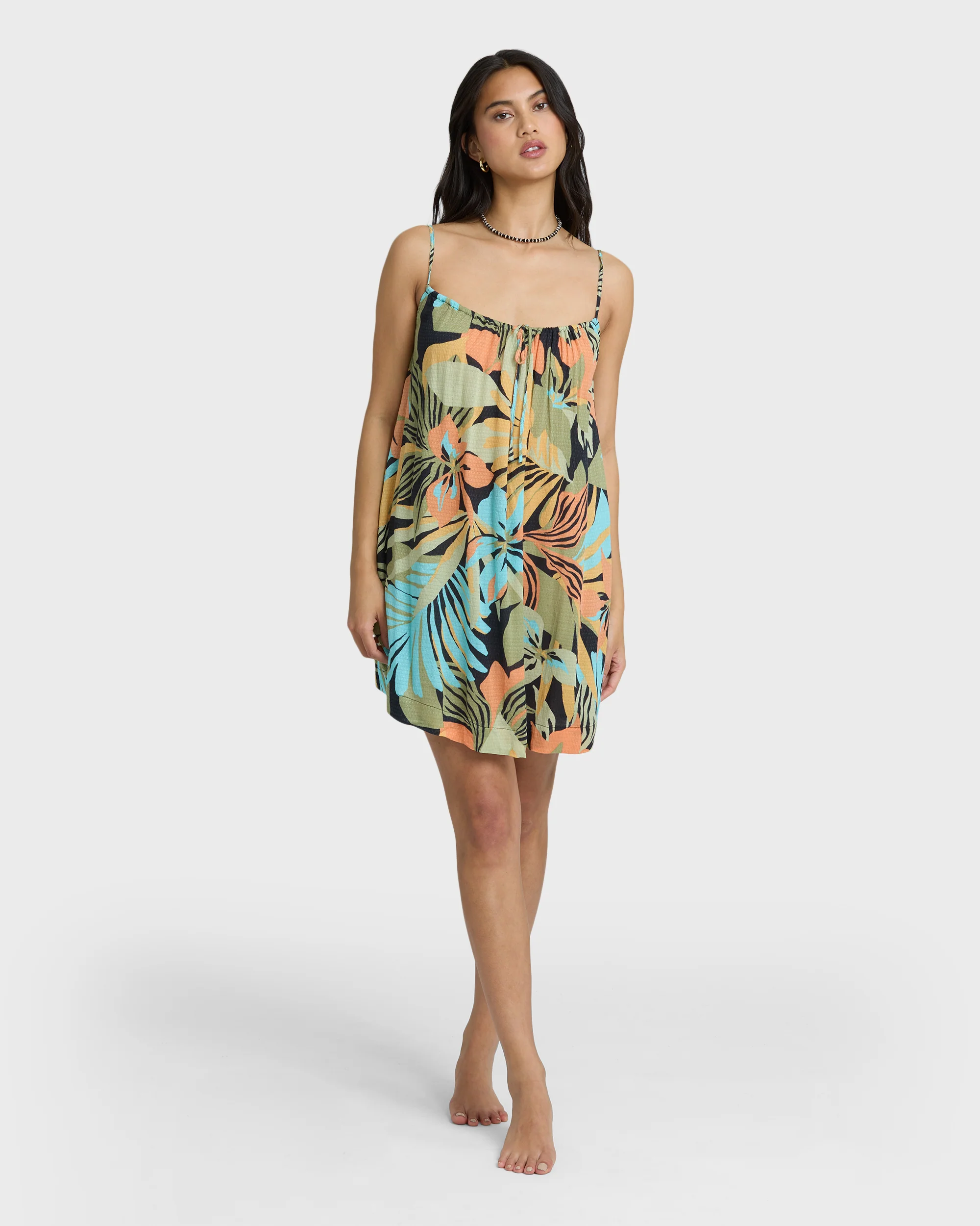 Beach Song Printed Mini Dress - Black Multi - Image 4