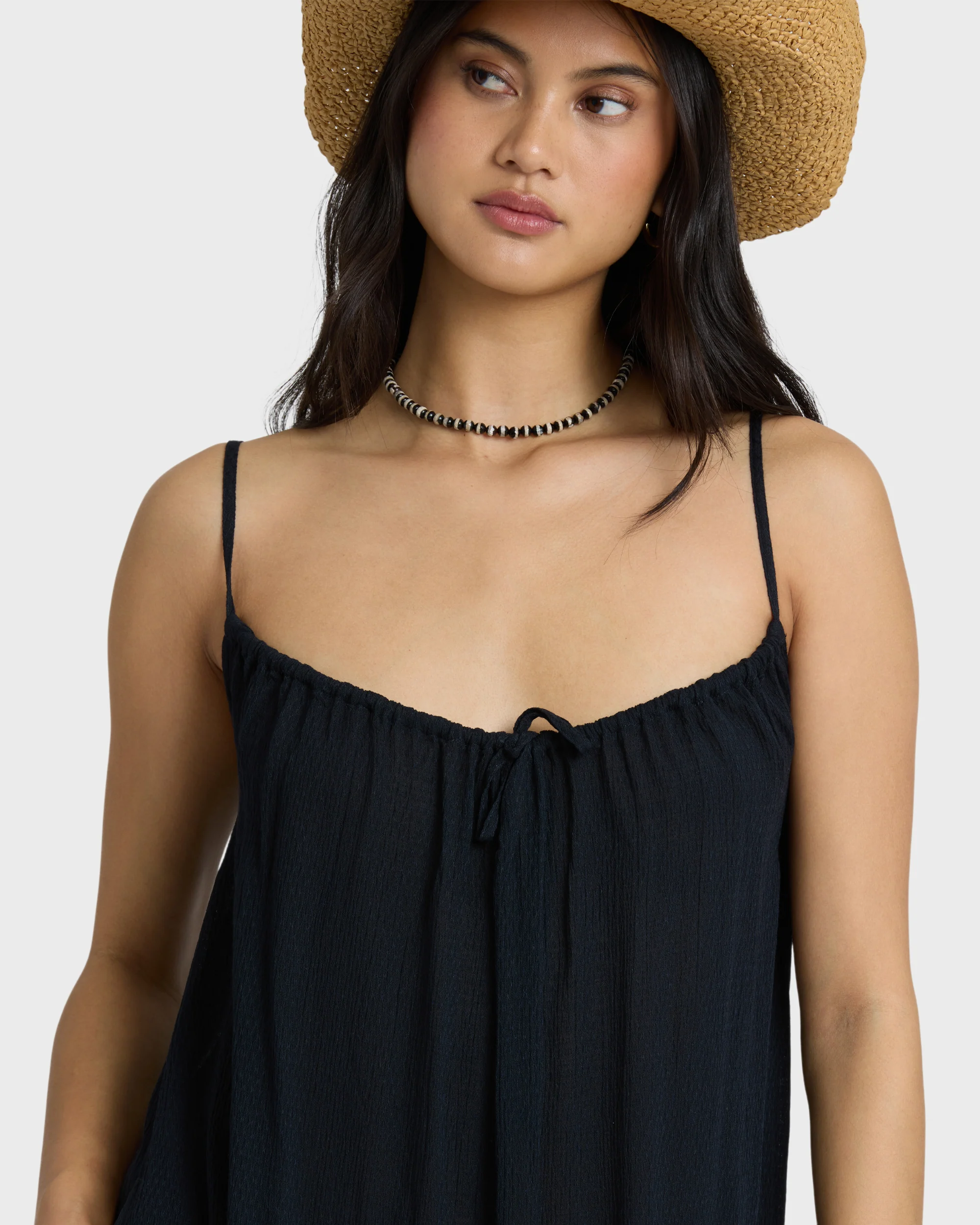 Beach Song Solid Mini Dress - Black Sands - Image 5