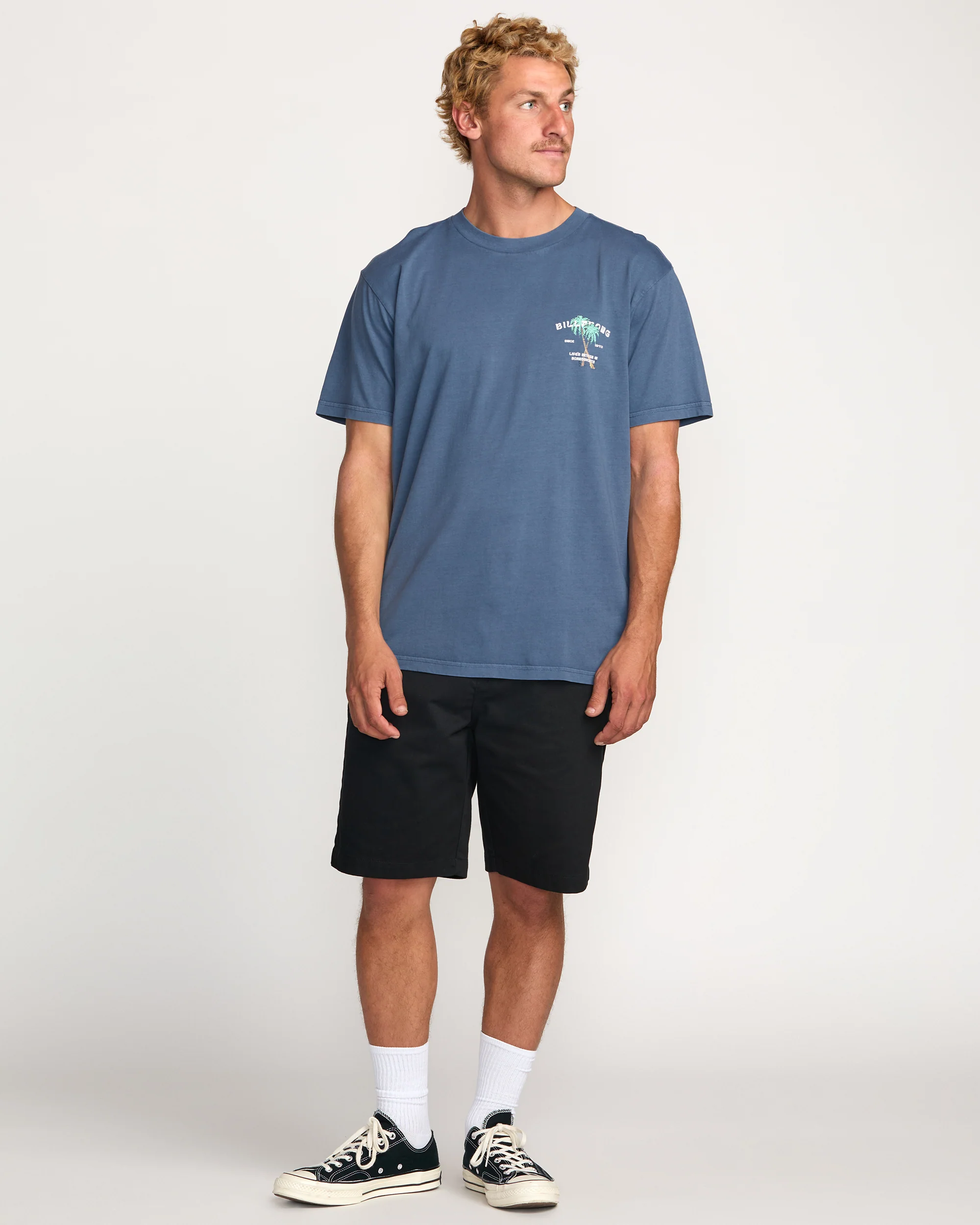 Better Premium Wave Wash Short Sleeve T-Shirt - Deep Blue - Image 3