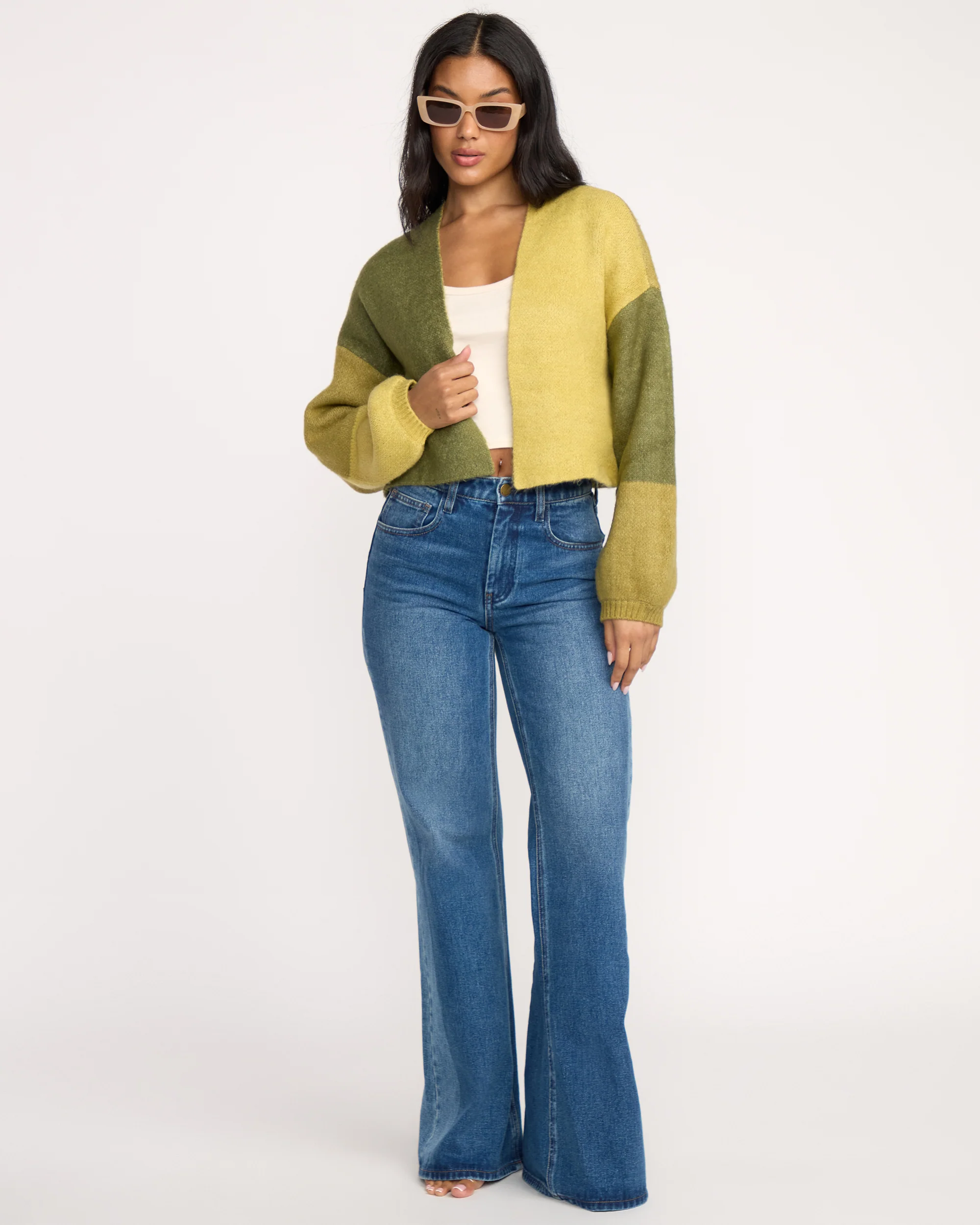 Block Out Cardigan - Green Tea - Image 5