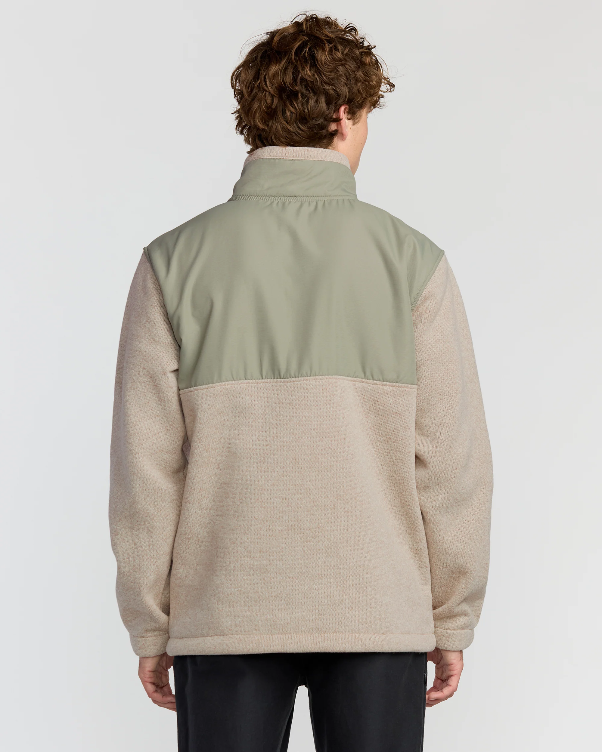 Boundary Blocked Mockneck Sweatshirt - Sand - Image 2
