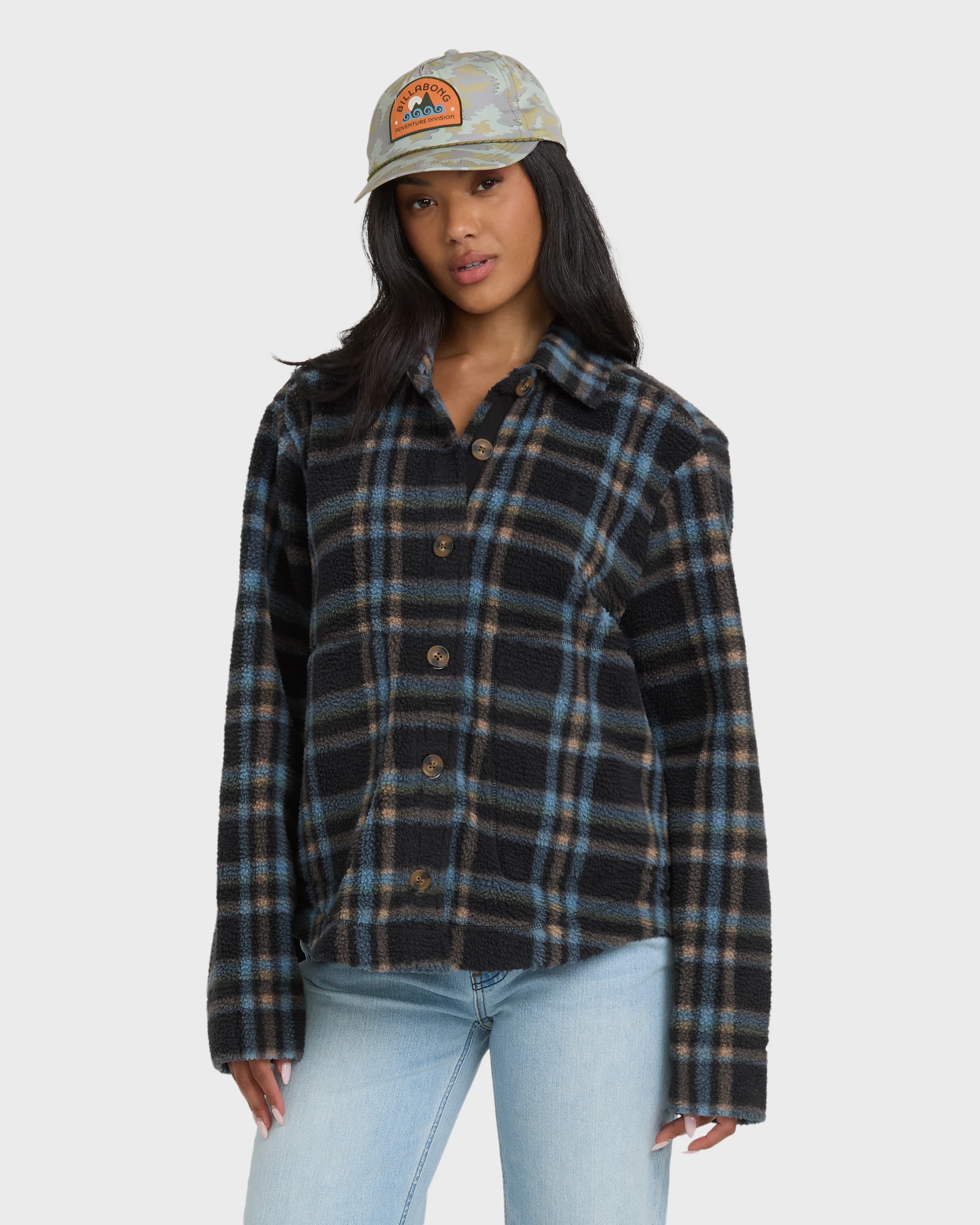 Breezy Sherpa Shacket - Black Sands - Image 3