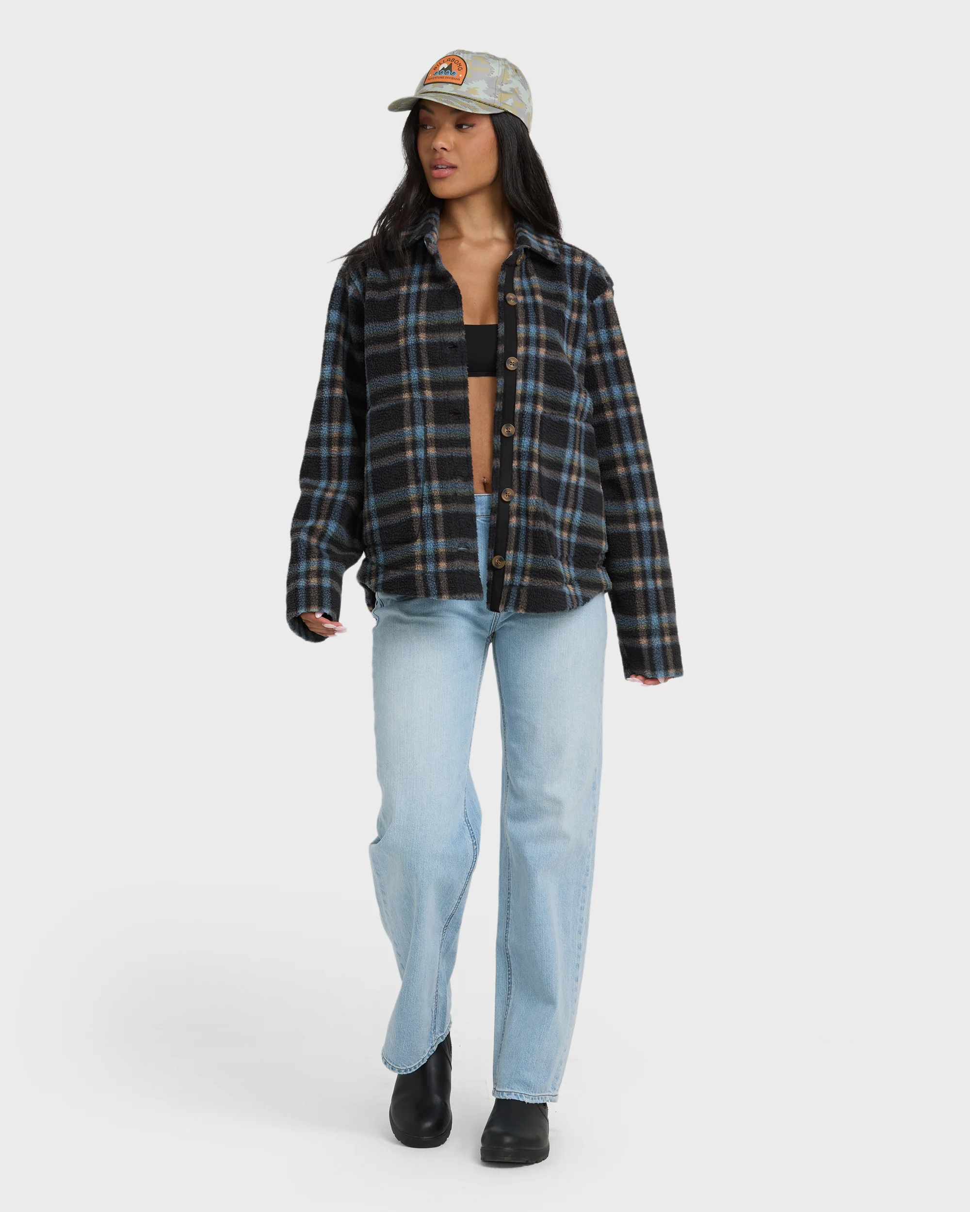 Breezy Sherpa Shacket - Black Sands - Image 5