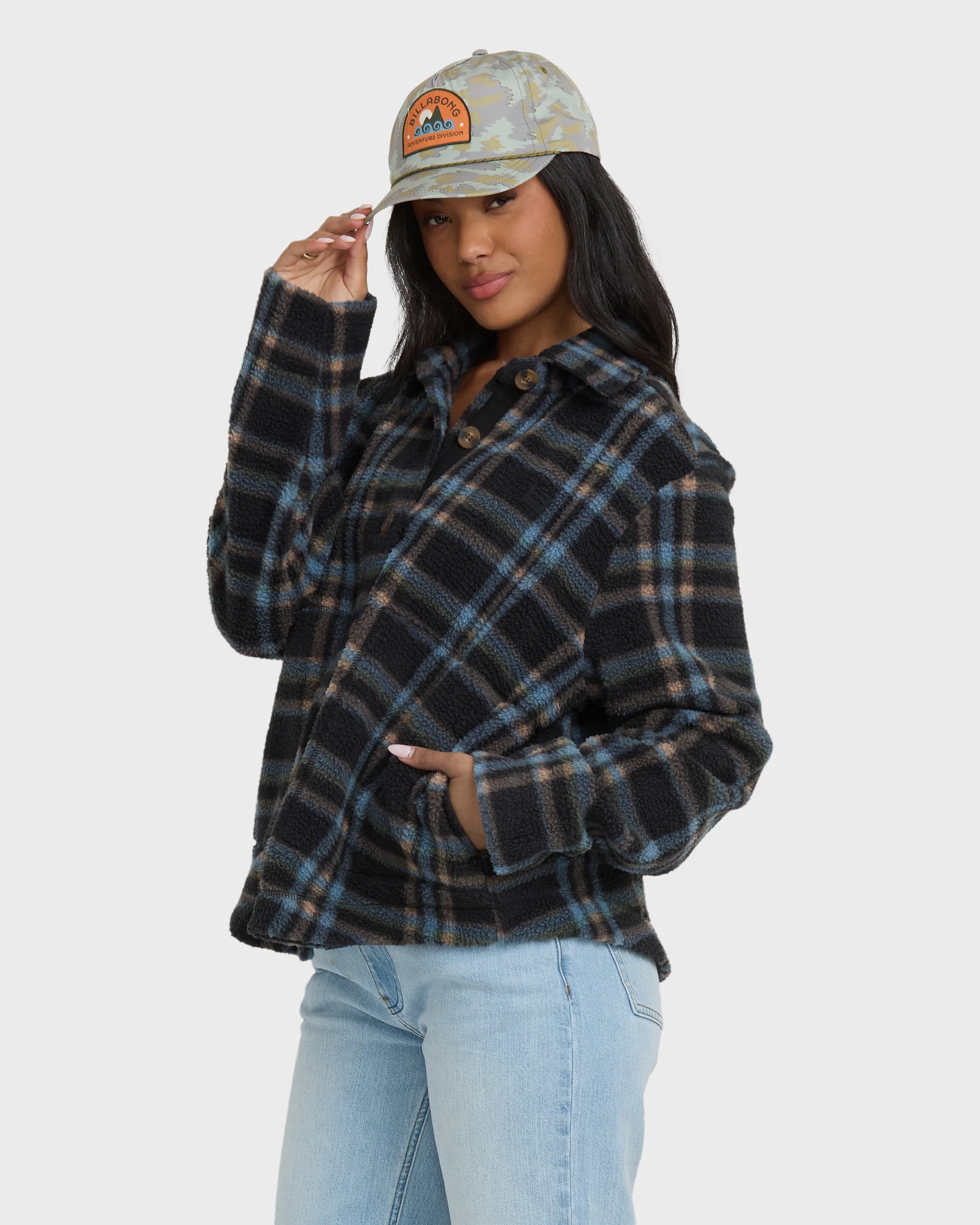 Breezy Sherpa Shacket - Black Sands - Image 6