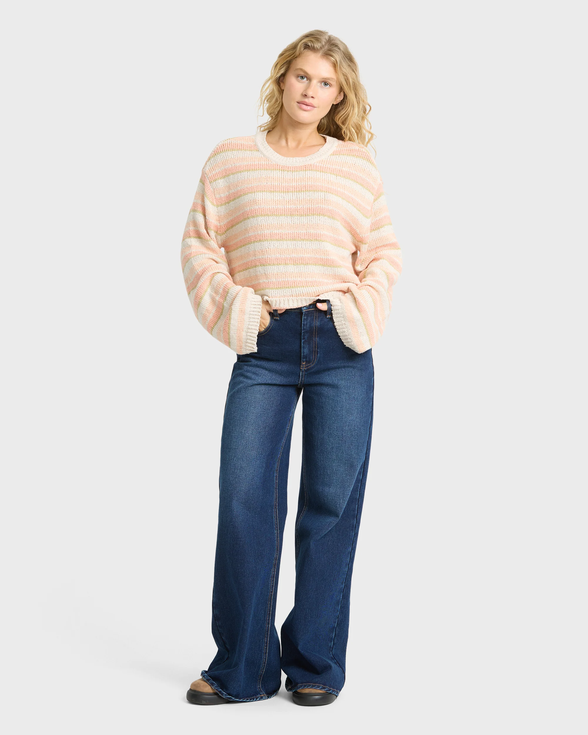 Bright Sol Crewneck Sweater - Light Peach - Image 4