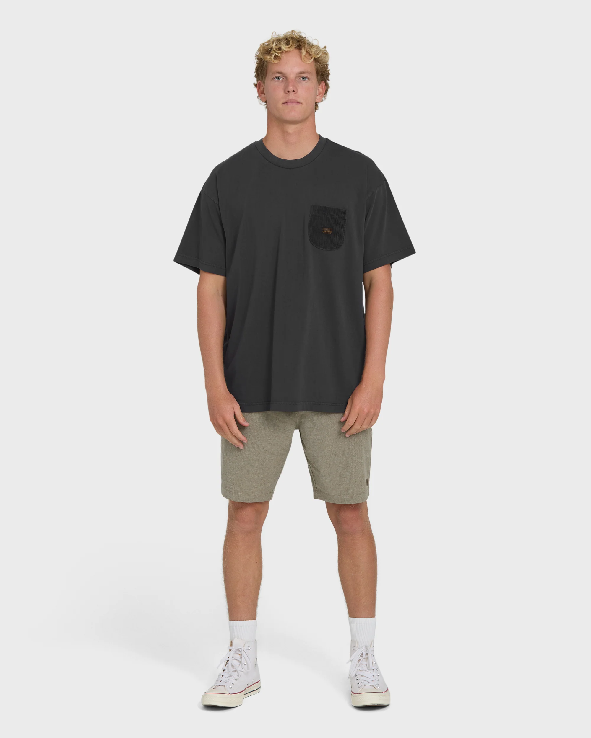 Brunswick Garage Short Sleeve Knit T-Shirt - Washed Black - Image 4
