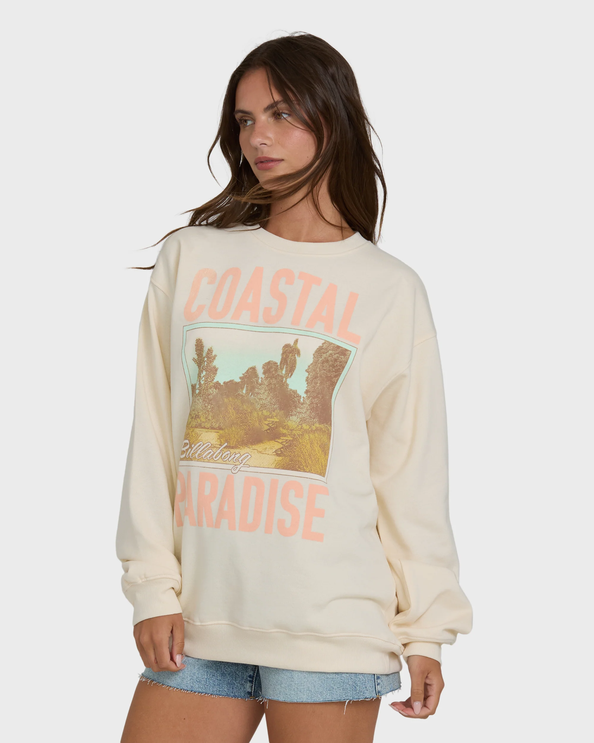 Coastal Paradise Crewneck Sweatshirt - White Cap - Image 3