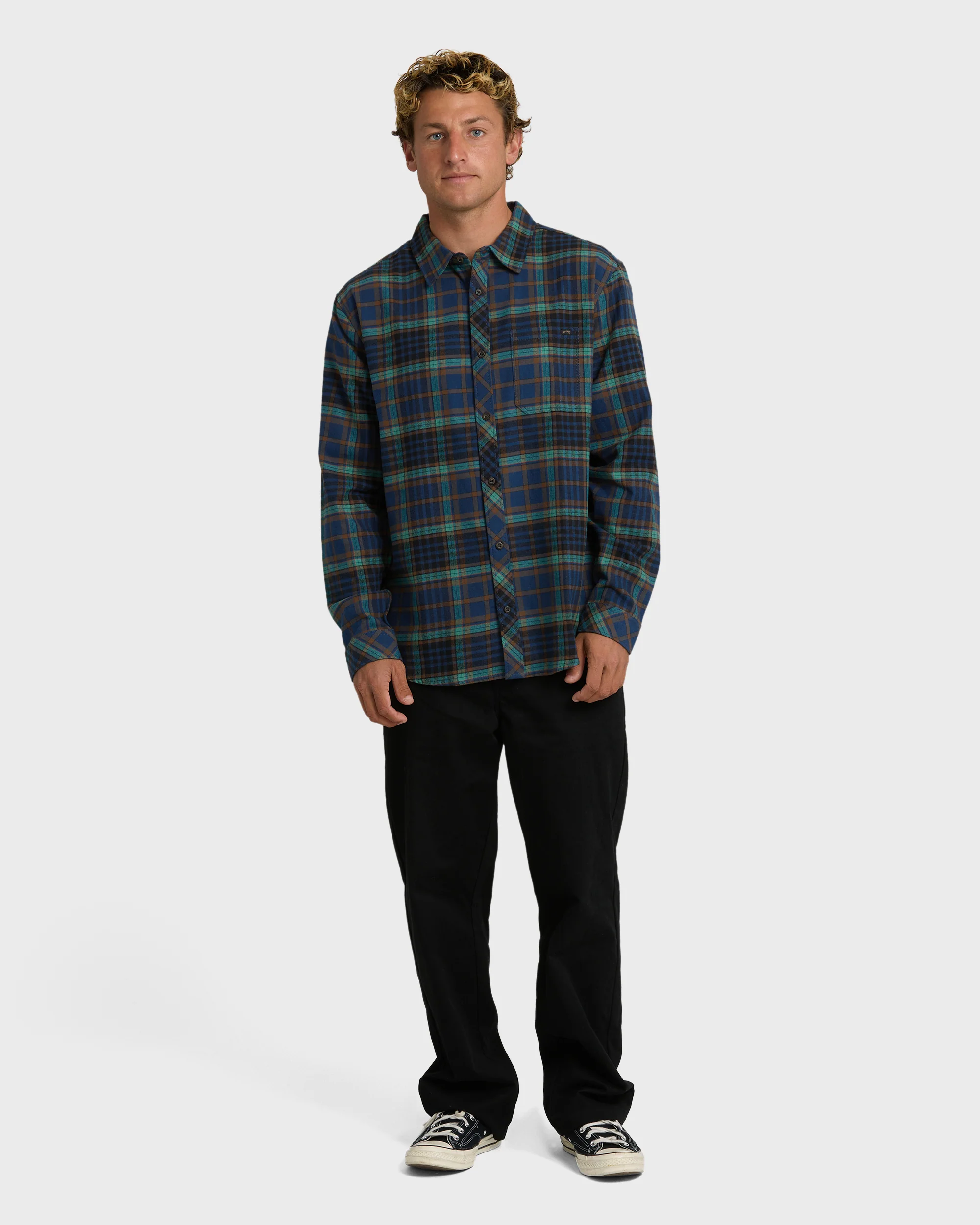 Coastline Long Sleeve Flannel Shirt - Dark Denim - Image 4