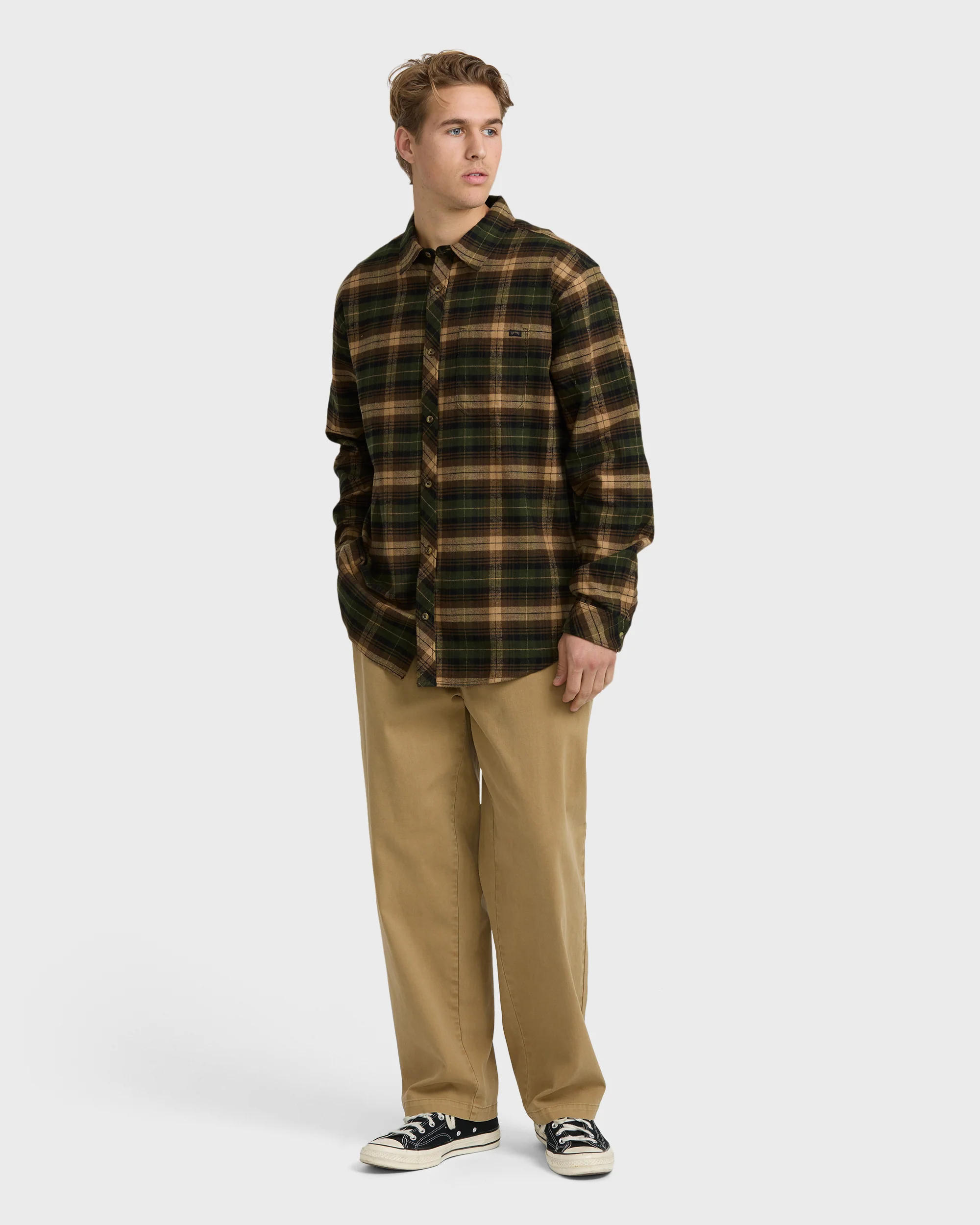 Coastline Long Sleeve Flannel Shirt - Forest - Image 3