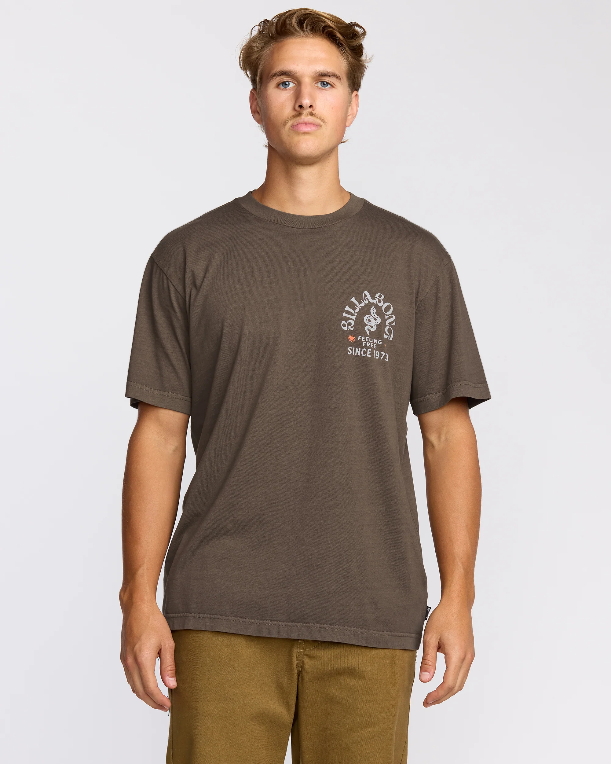Coiled Premium Wave Wash Short Sleeve T-Shirt - Dark Brown - Image 2