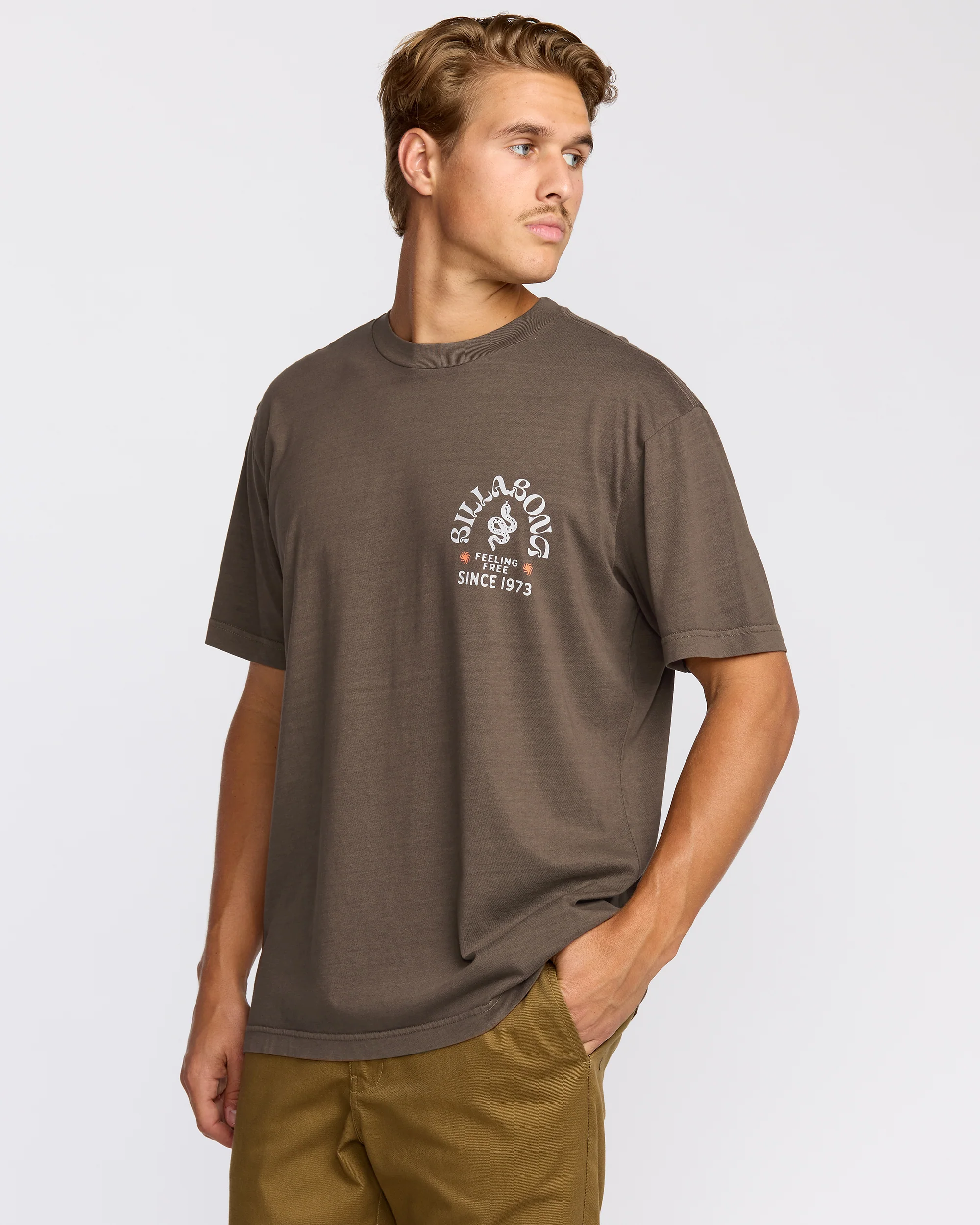 Coiled Premium Wave Wash Short Sleeve T-Shirt - Dark Brown - Image 4