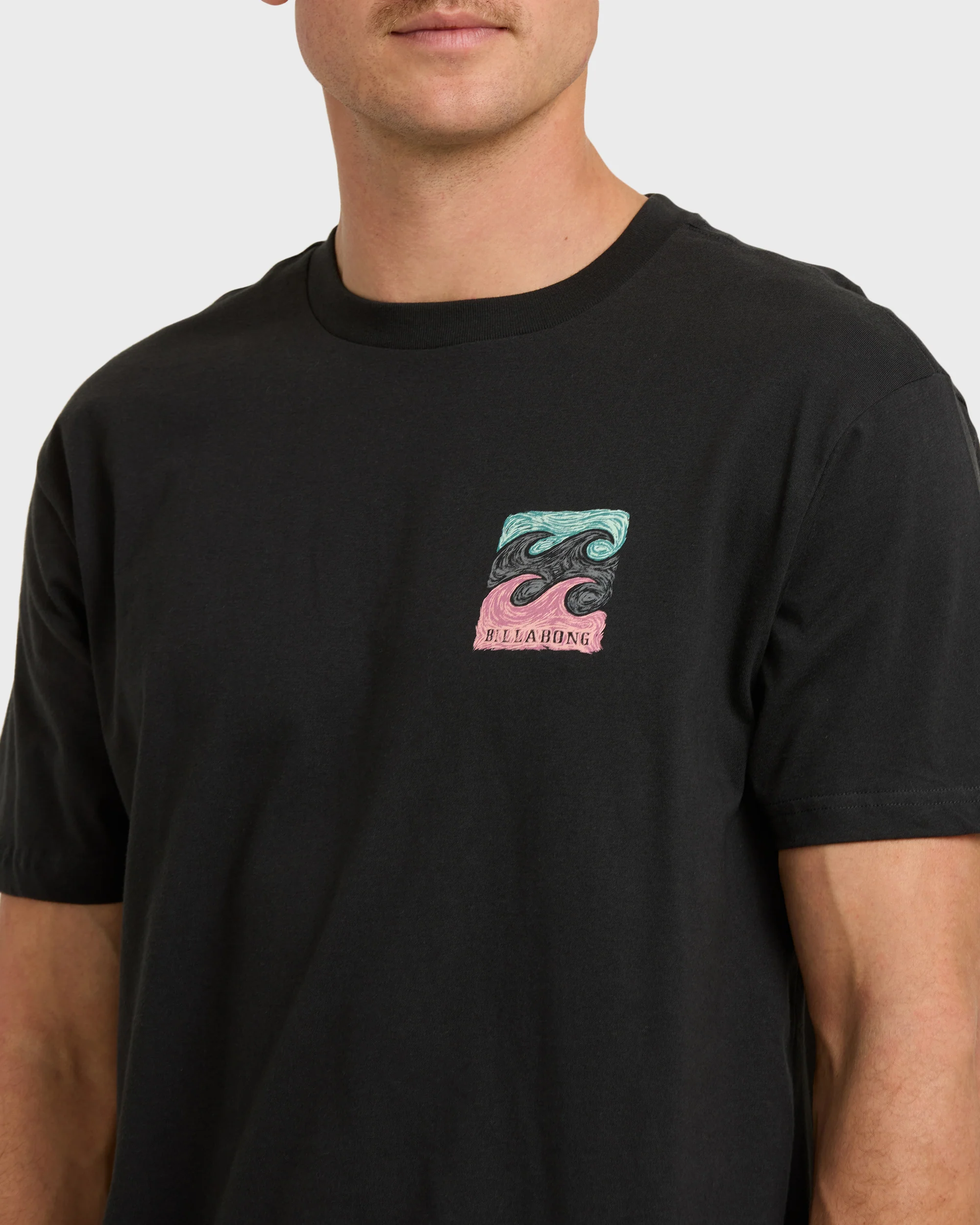 Crayon Wave Premium Short Sleeve T-Shirt - Washed Black - Image 5
