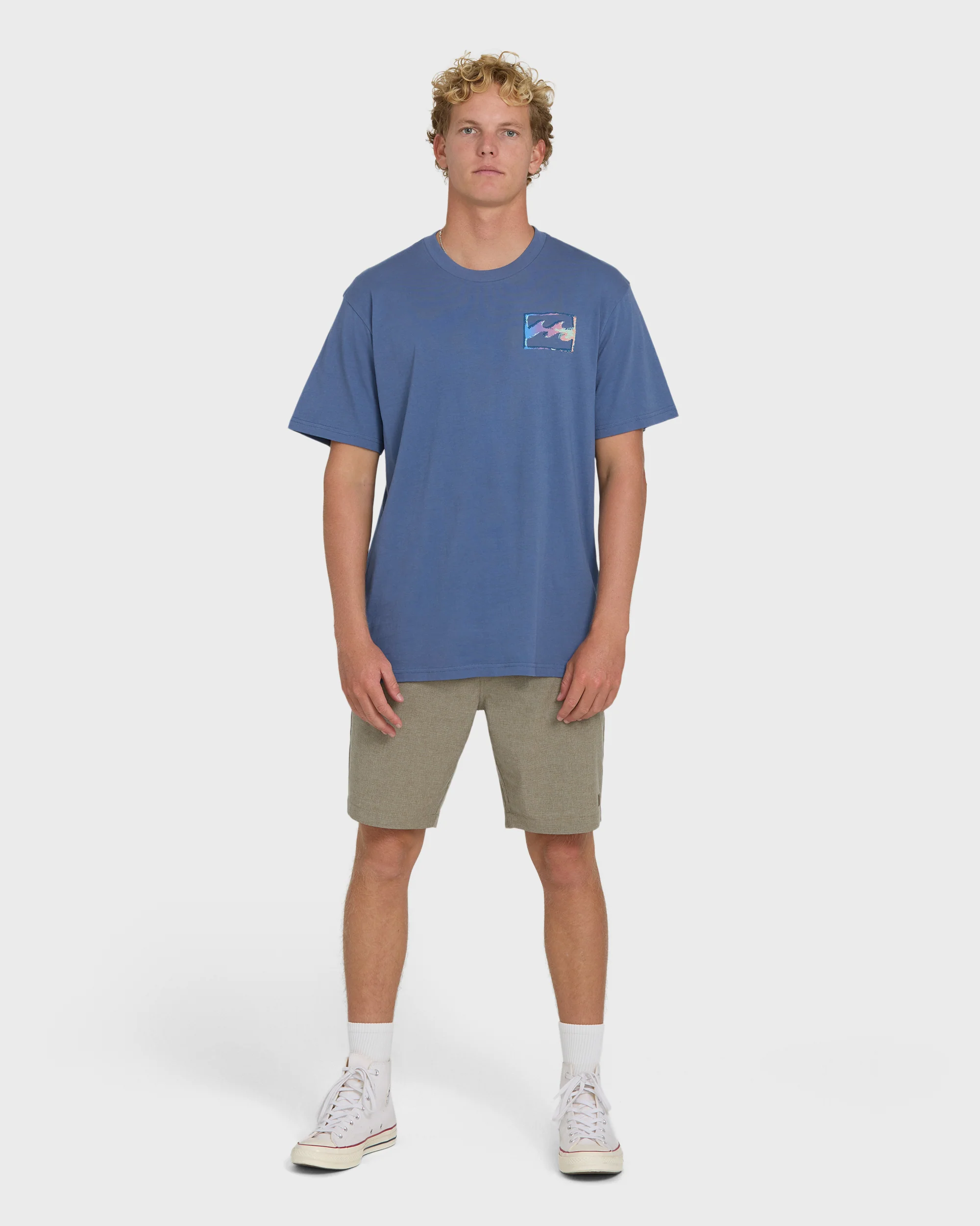 Crayon Wave Premium Short Sleeve Knit T-Shirt - Blue Horizon - Image 4