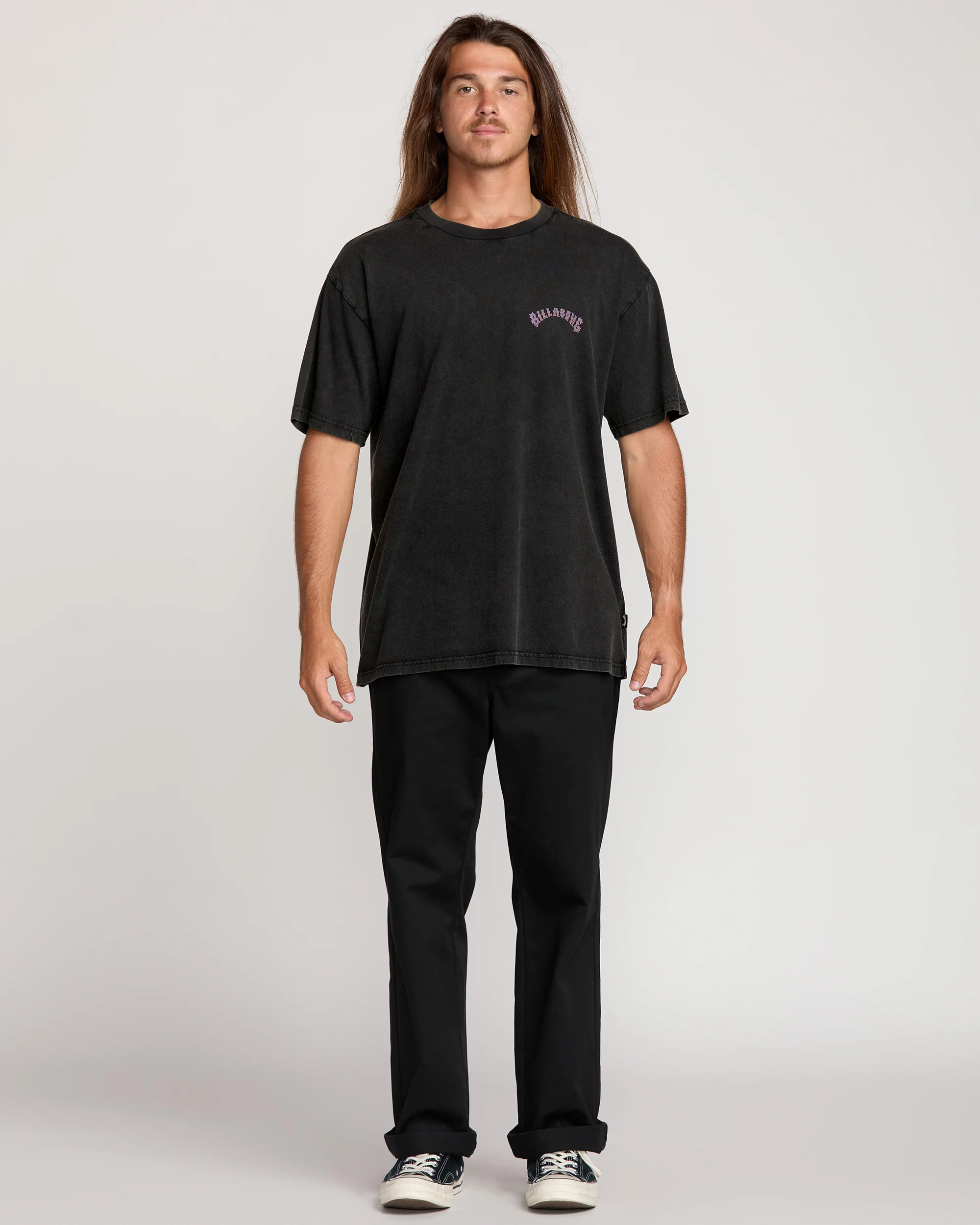 Decal Regular Wave Wash Tee - Washed Black - Image 5