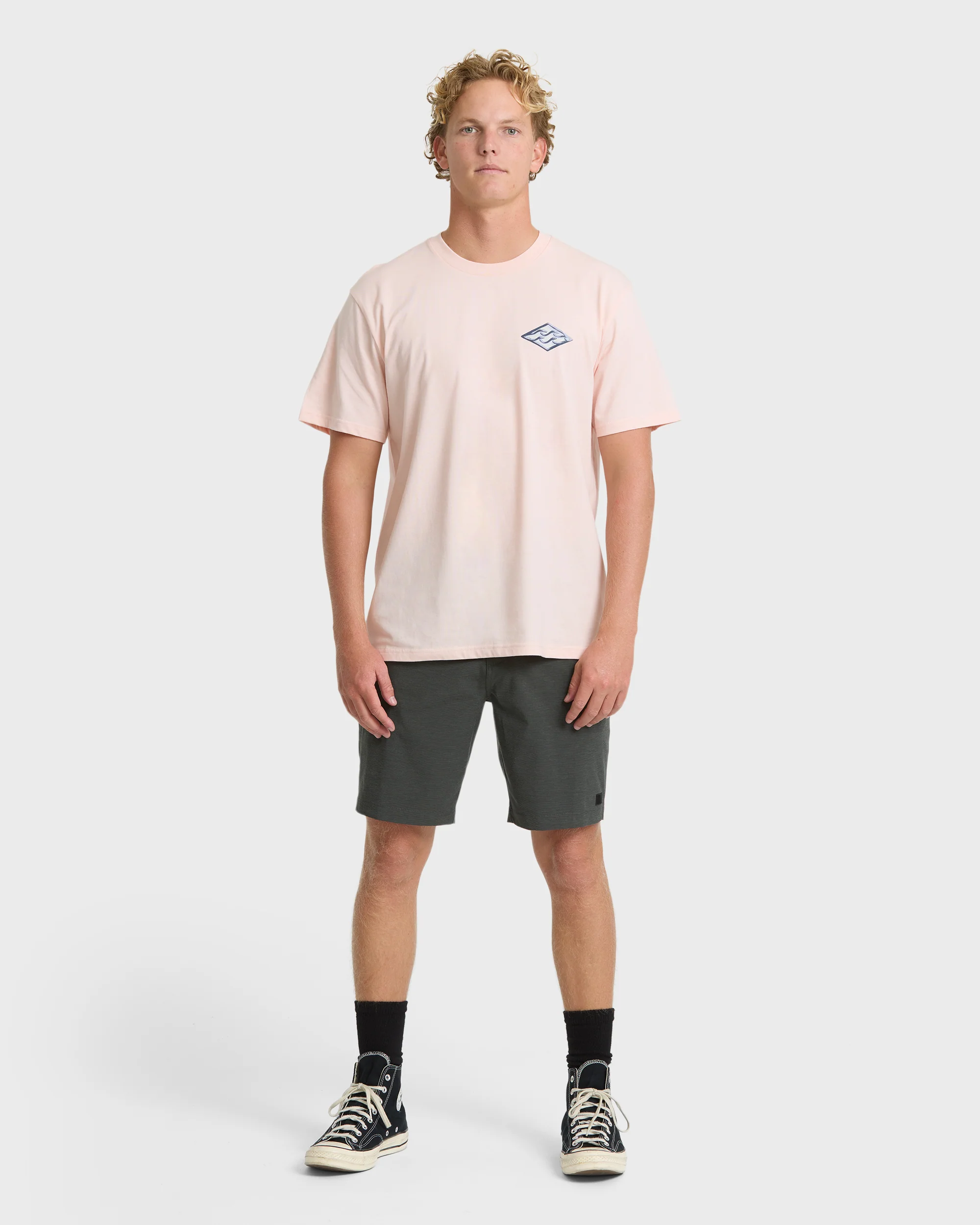 Dim Arch Premium Short Sleeve Knit T-Shirt - Light Pink - Image 4