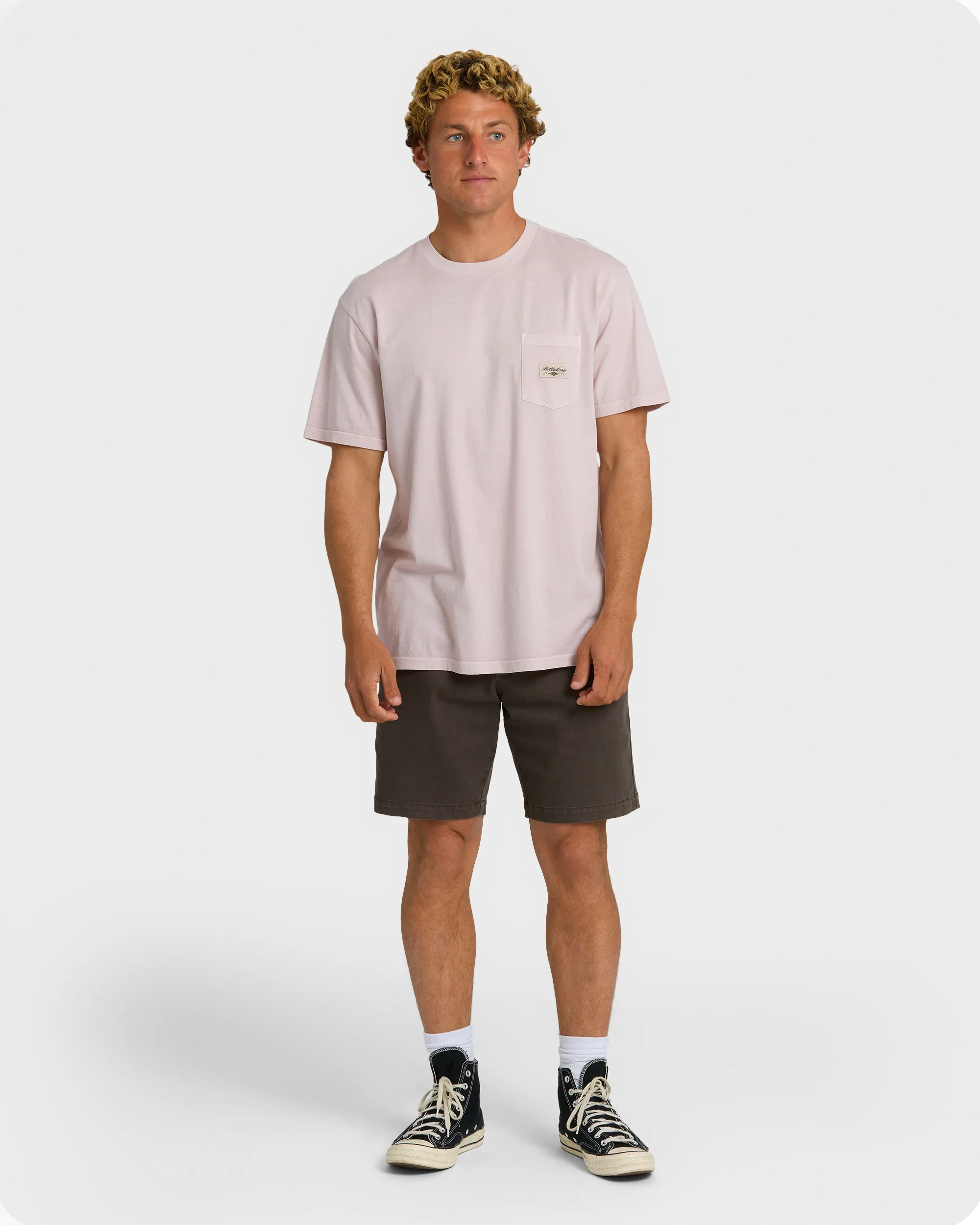 Essential Pocket Wave Washed Premium Short Sleeve T-Shirt - Dusty Purple - Image 4