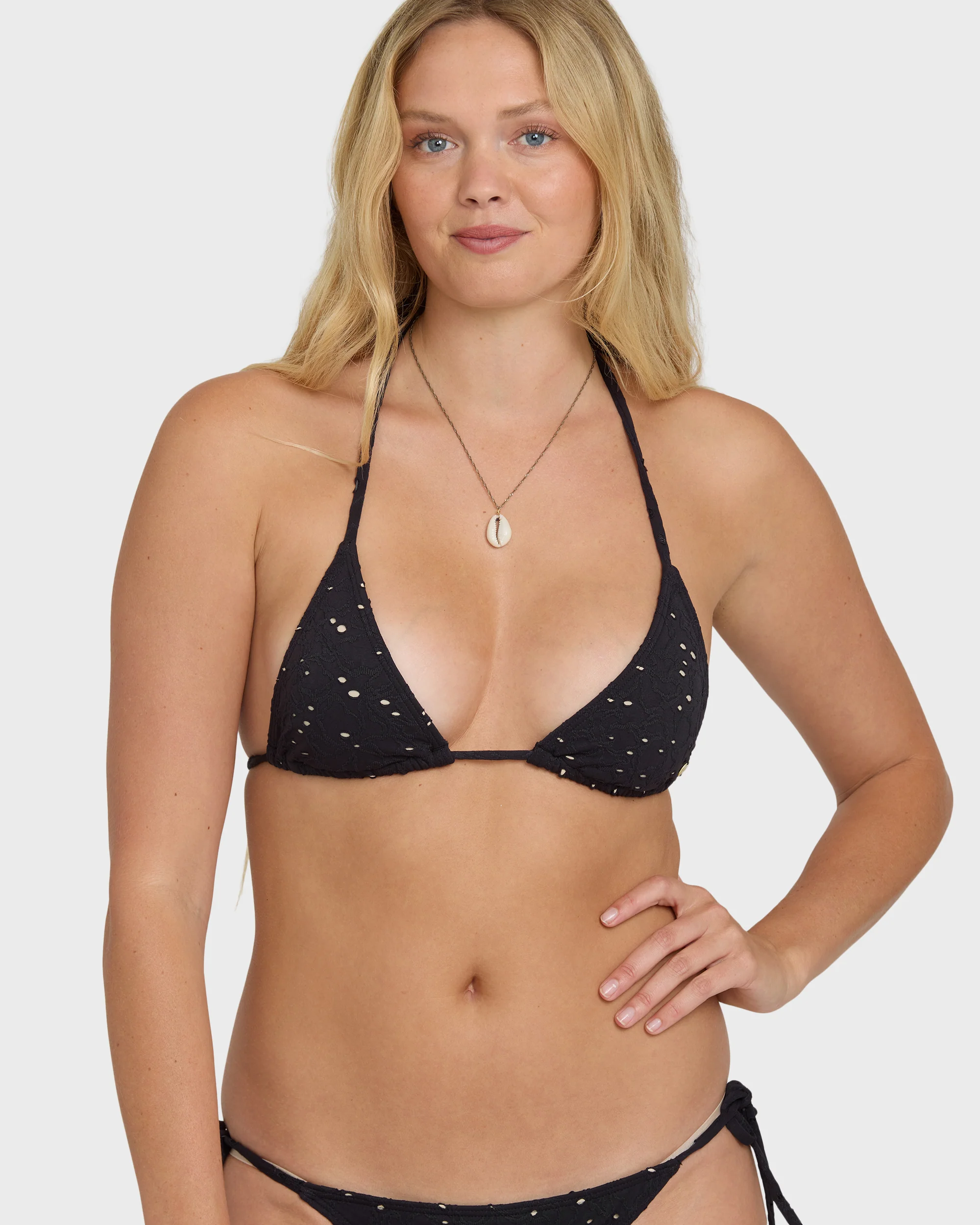 Eye On You Remi Triangle Bikini Top - Black Pebble - Image 5