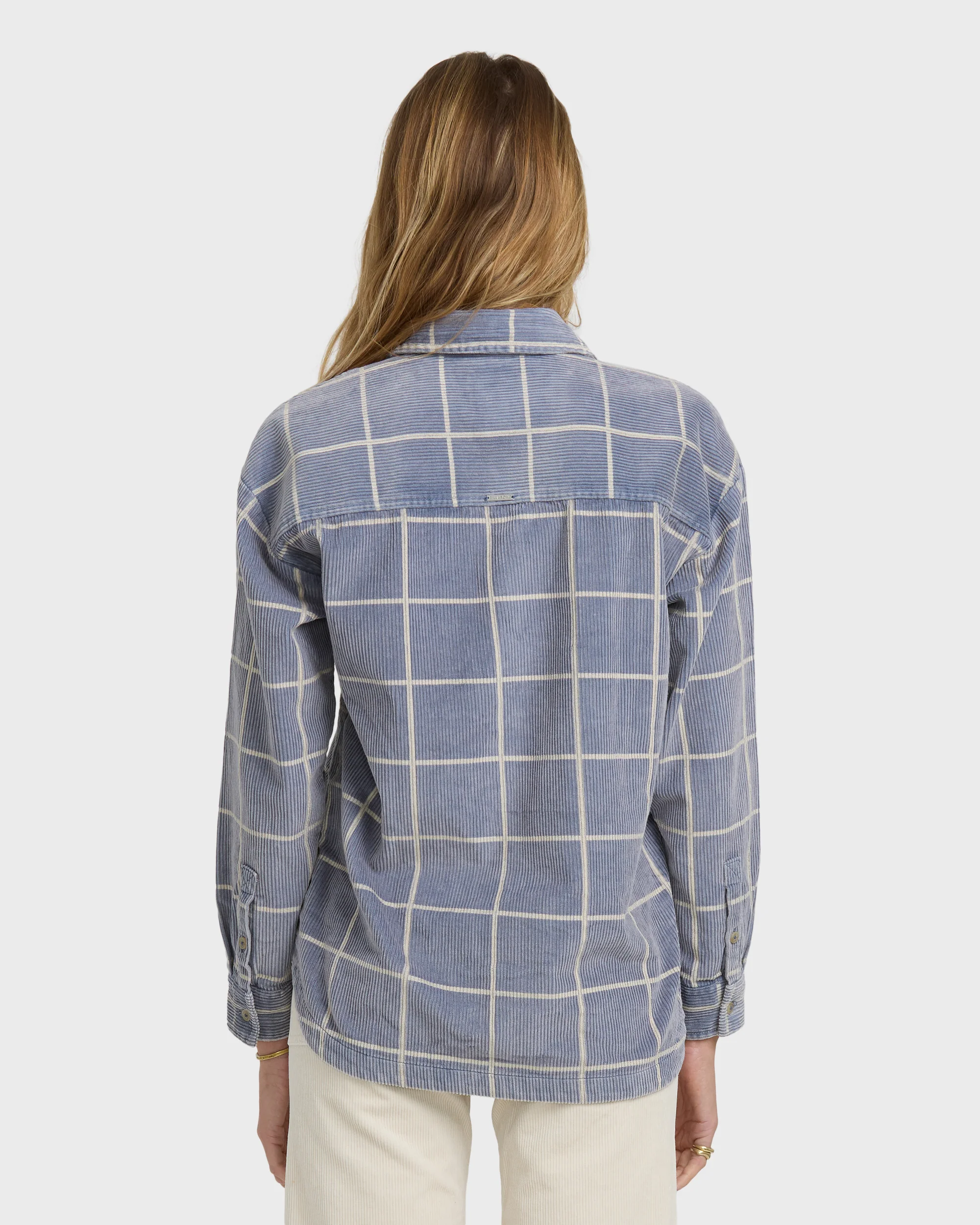 Fadeaway Long Sleeve Cord Shacket - Stone Blue - Image 5