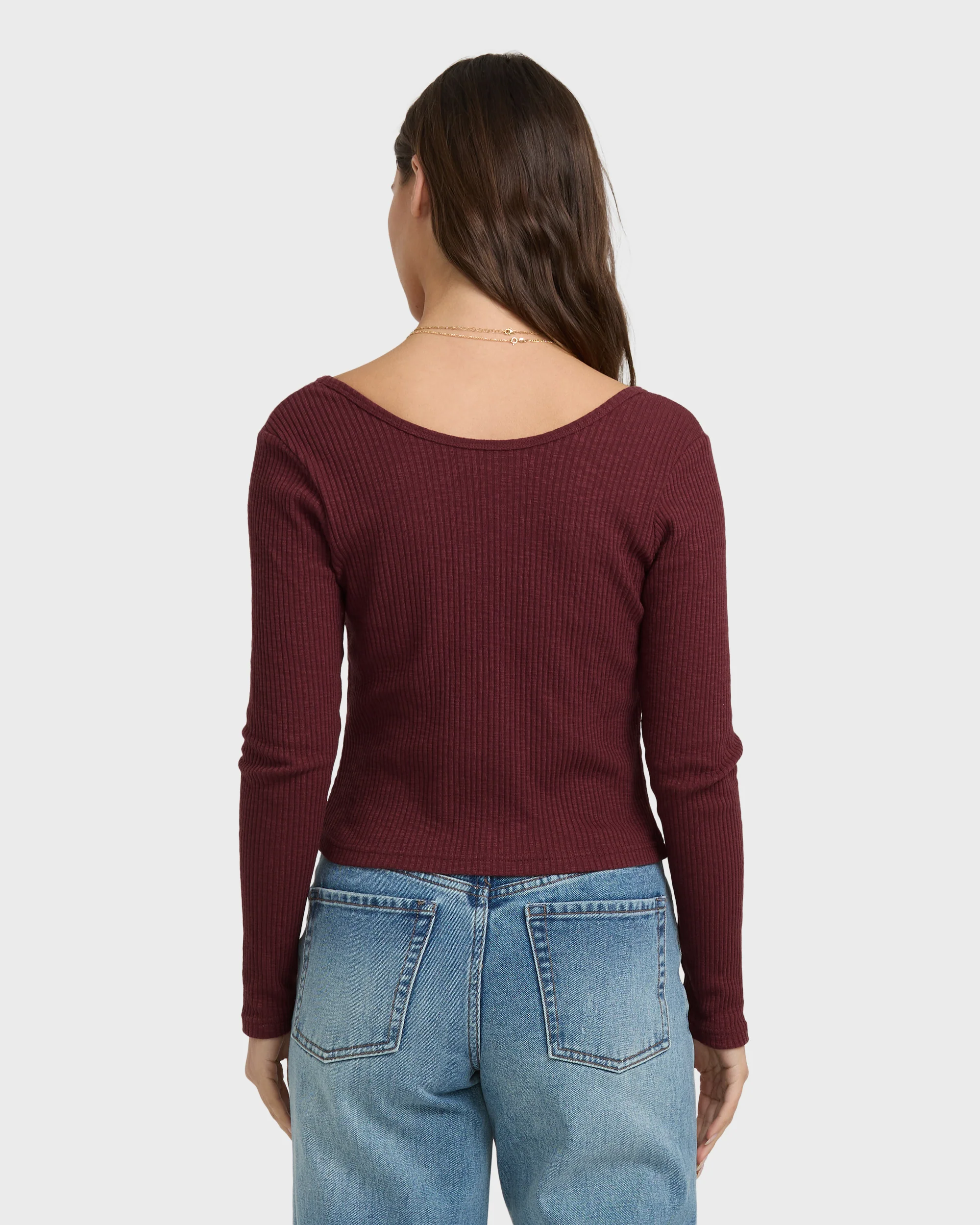 Fever Twist Long Sleeve Knit Top - Pinot - Image 6