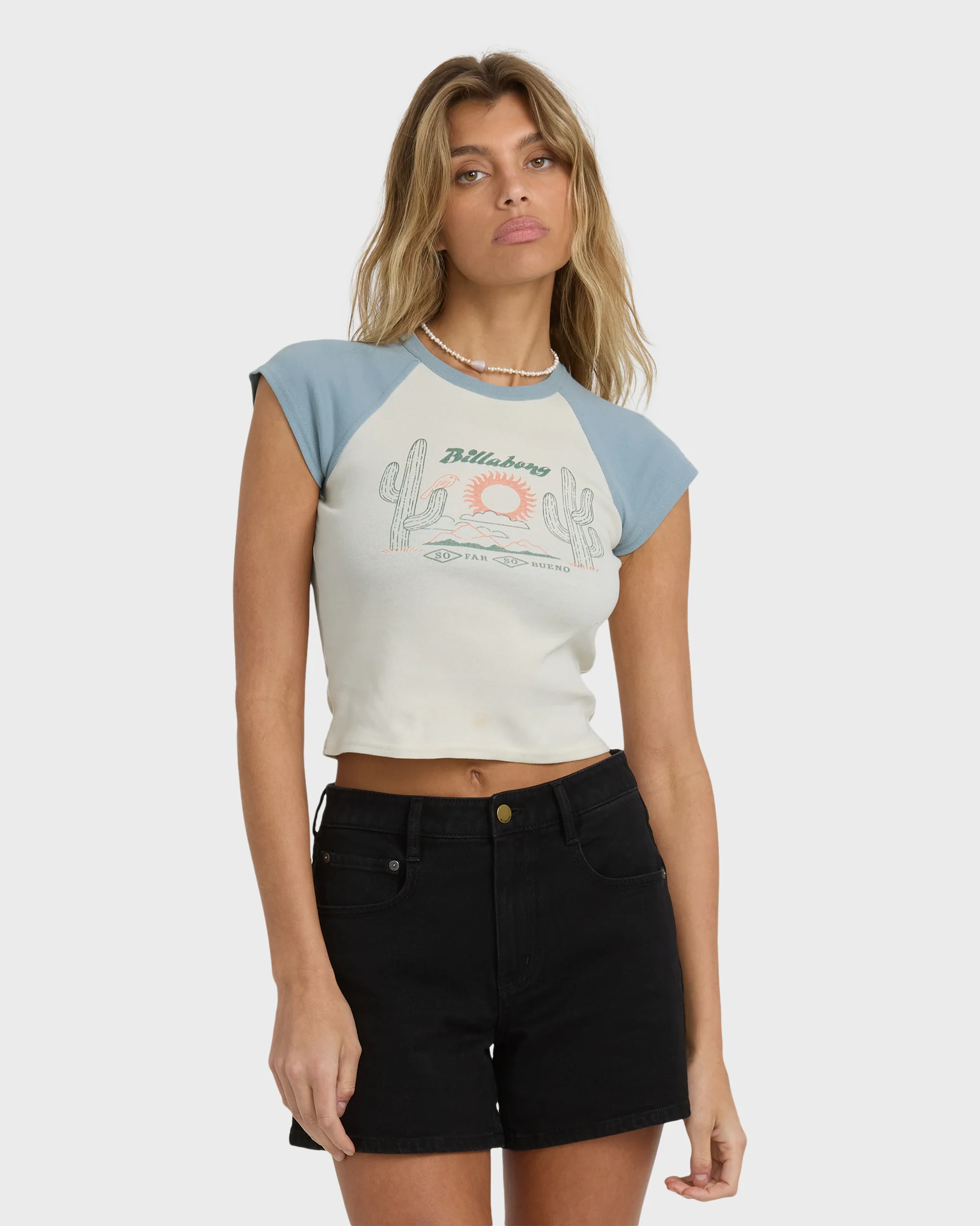 Forever Had Short Sleeve Raglan Tee - Mineral Blue - Image 4