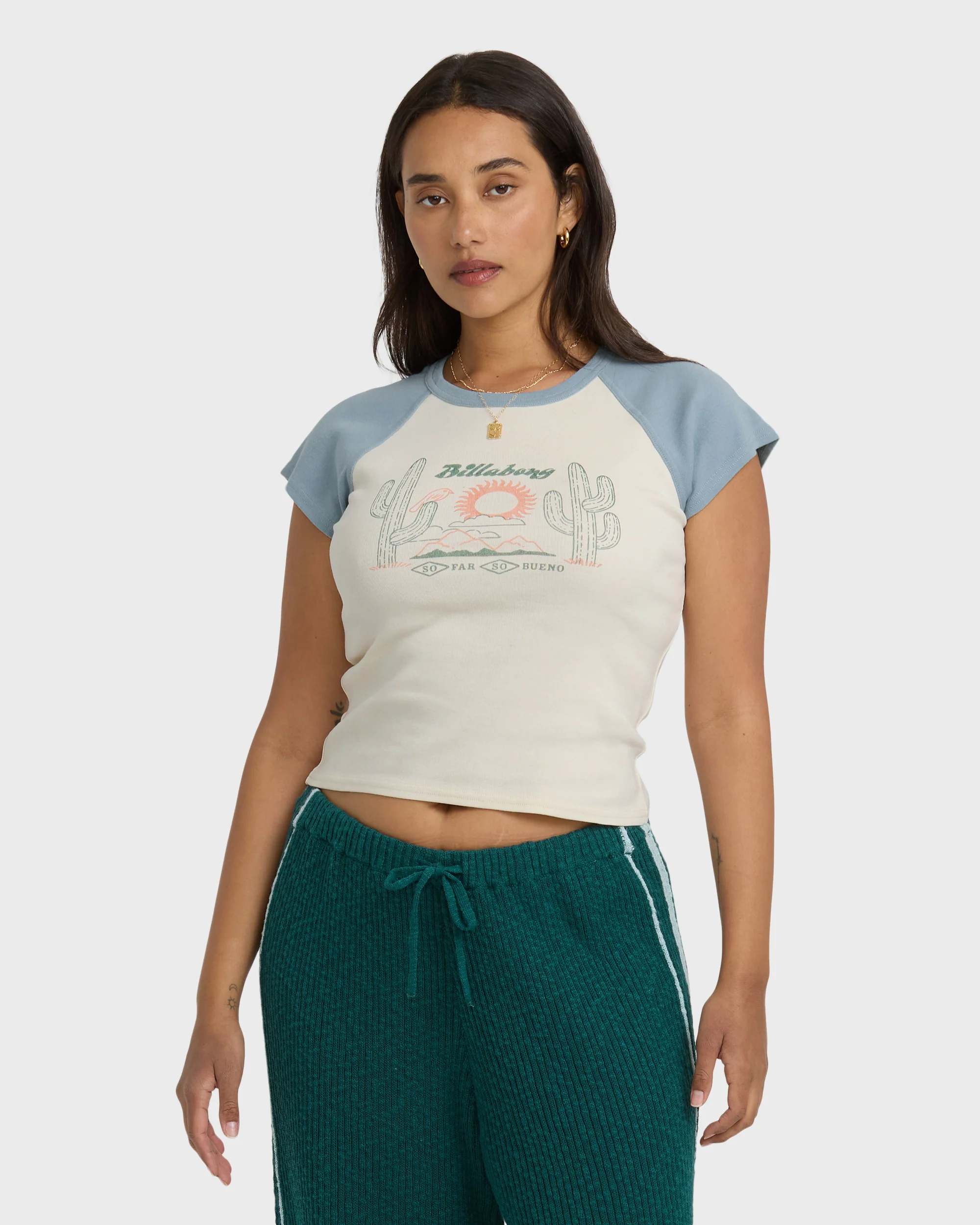 Forever Had Short Sleeve Raglan Tee - Mineral Blue - Image 8