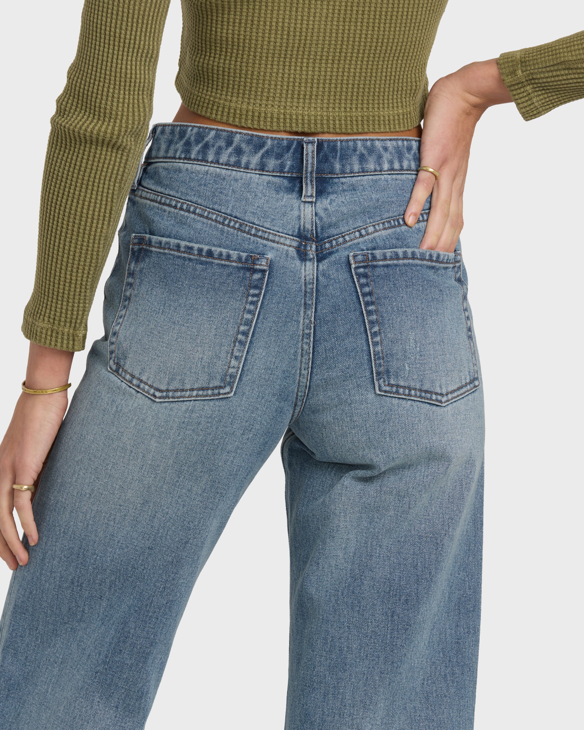 Free Fall High-Waist Denim Flare Pants - Atlantic Deep - Image 7