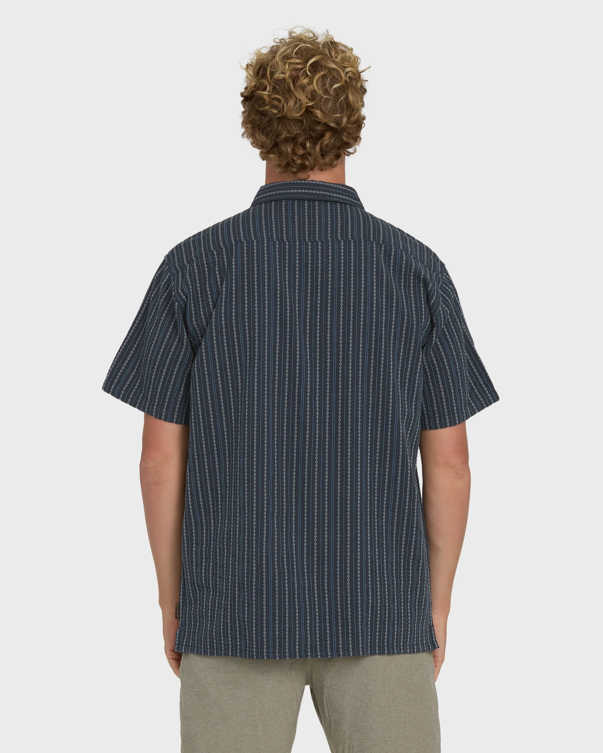Garage Sandon Jacquard Short Sleeve Woven Shirt - True Navy - Image 2