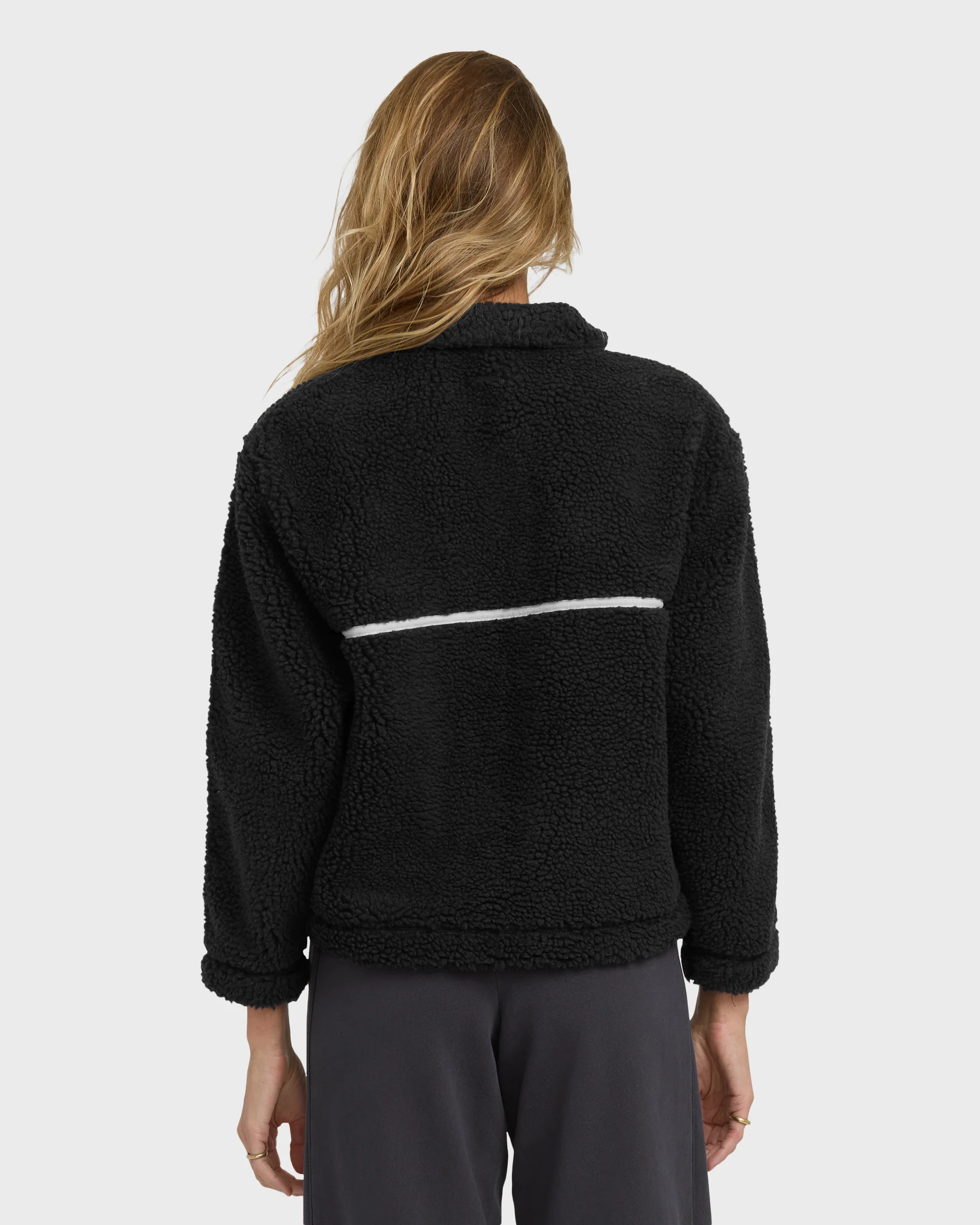 Getting Warm Sherpa Half Zip - Black Sands - Image 5