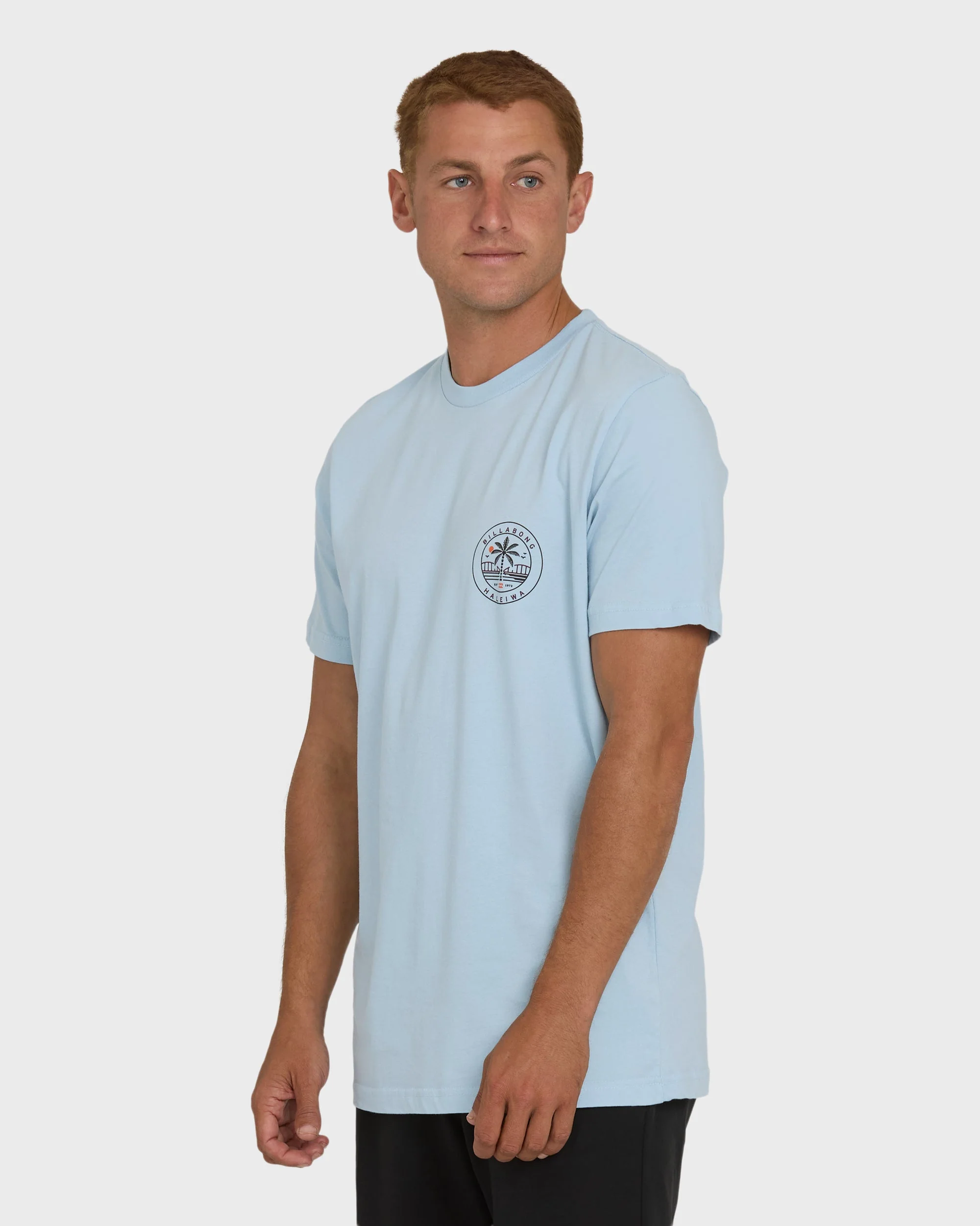 Haleiwa Badge Short Sleeve T-Shirt - Blue Mist - Image 4