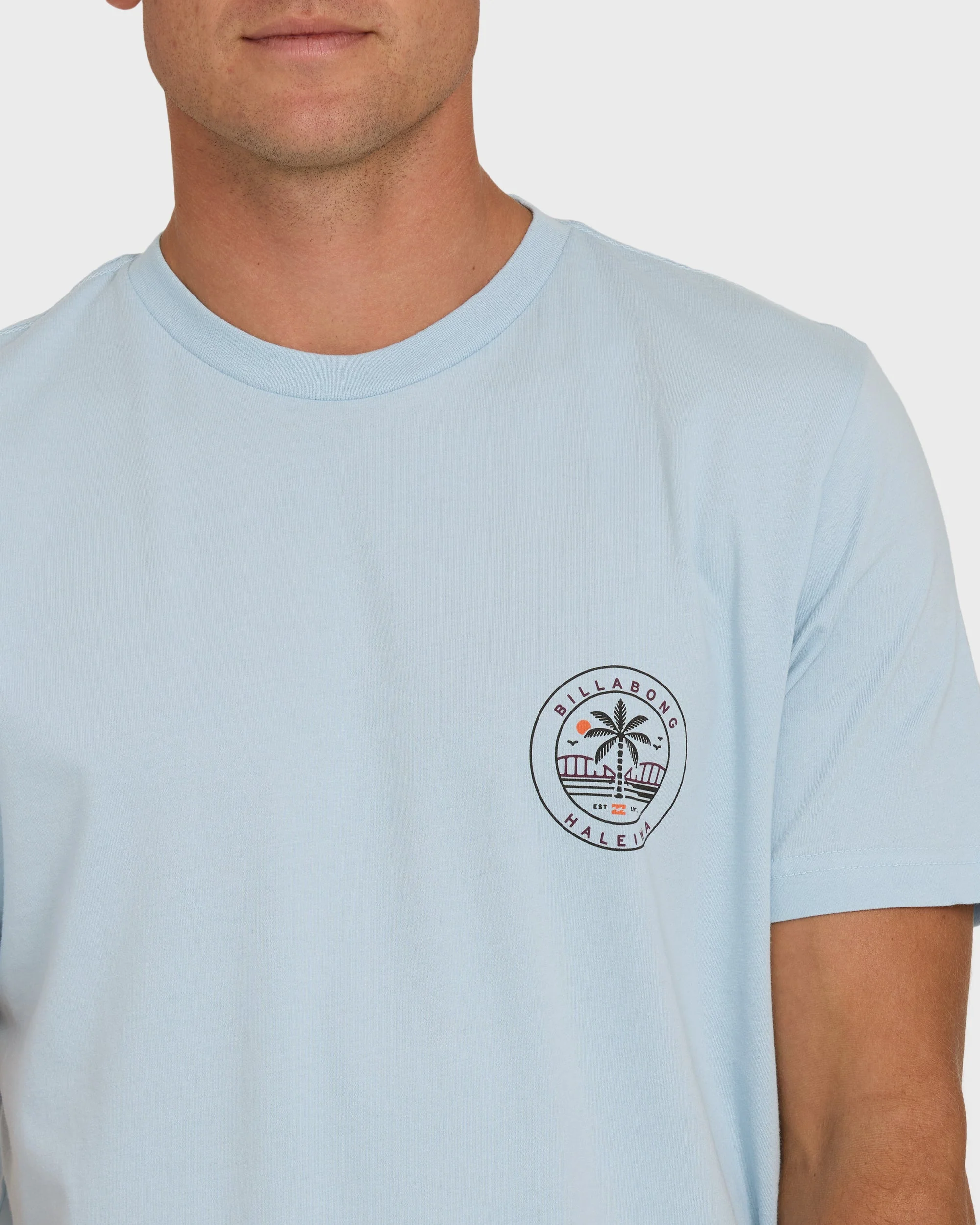 Haleiwa Badge Short Sleeve T-Shirt - Blue Mist - Image 5