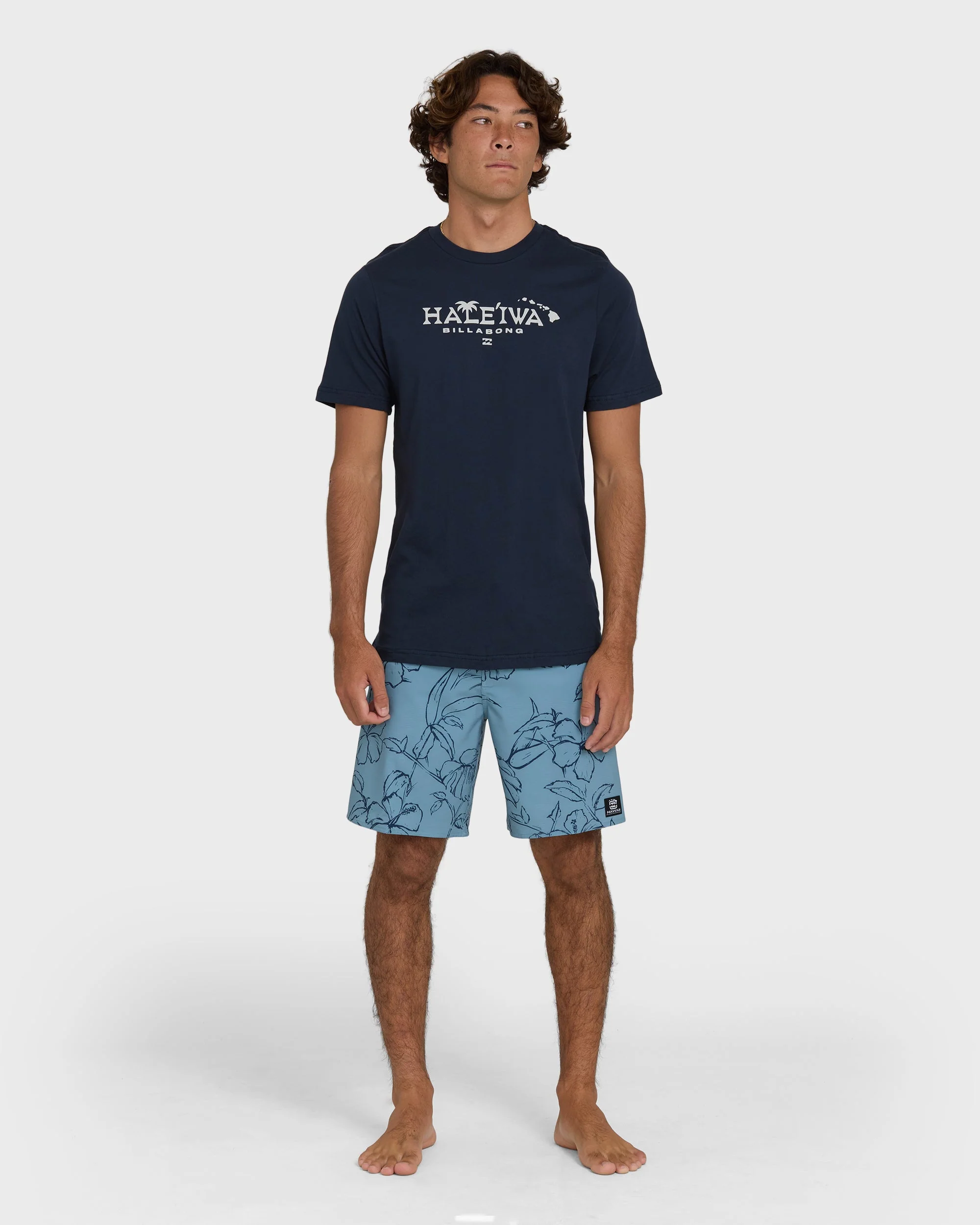 Haleiwa Palm Short Sleeve T-Shirt - Navy - Image 3
