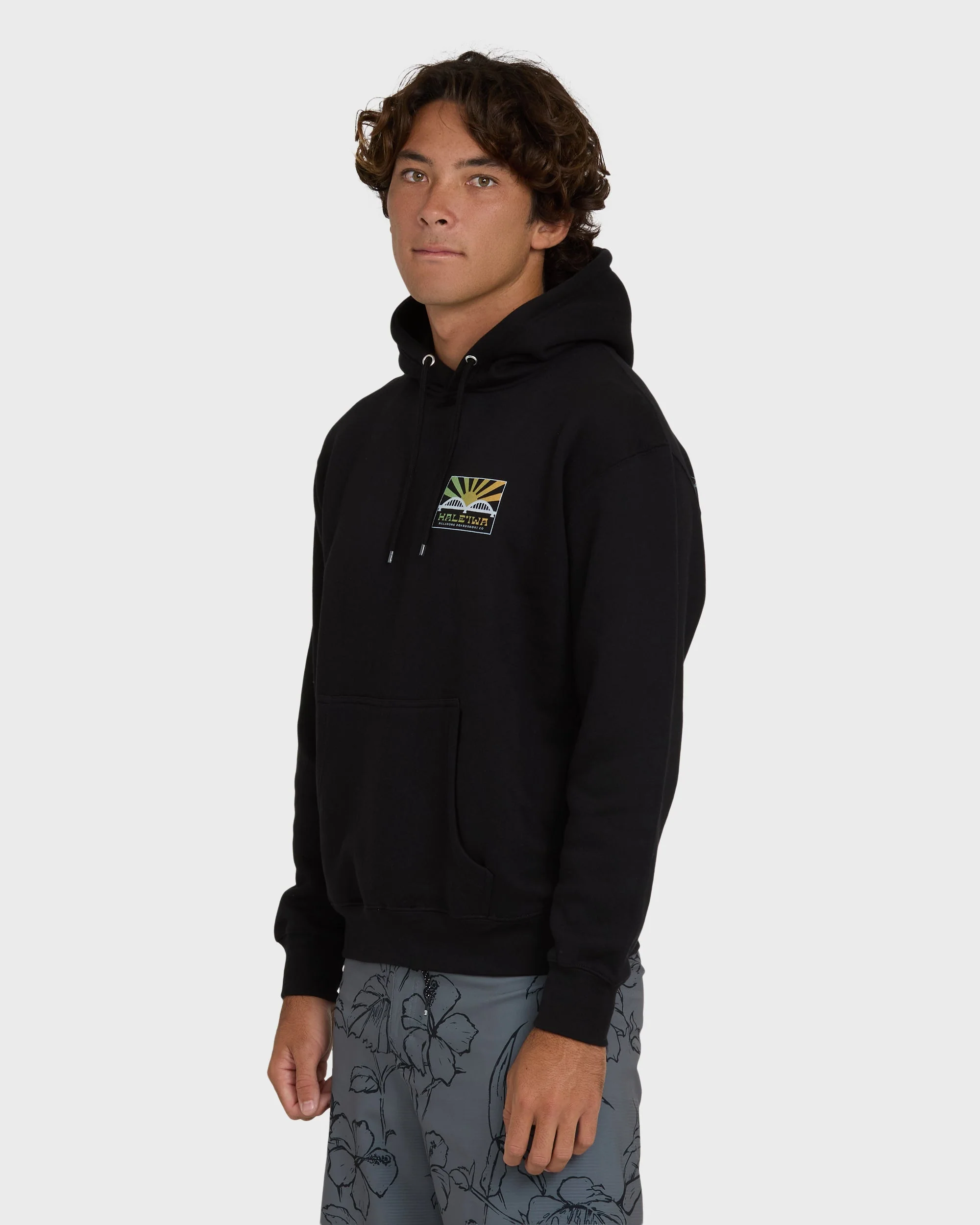 Haleiwa Rising Sun Pullover Hoodie  - Black - Image 4
