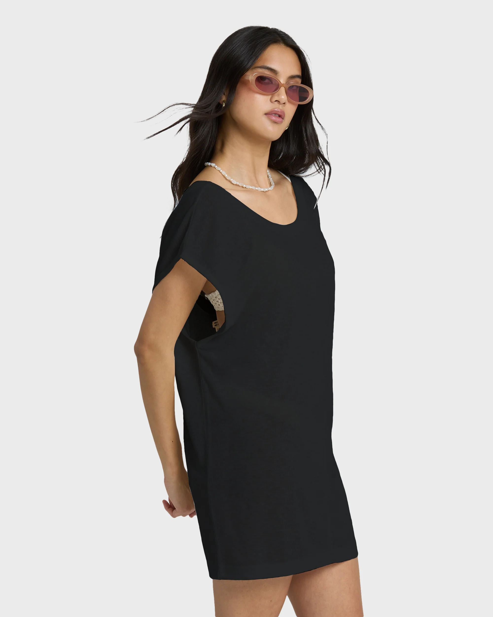 Hallow Wave Mini Short Sleeve Dress - Black Sands - Image 3