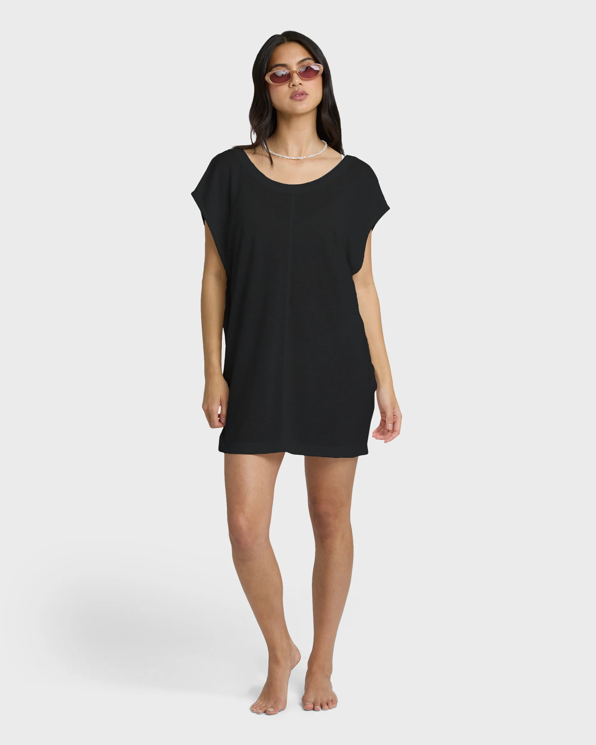 Hallow Wave Mini Short Sleeve Dress - Black Sands - Image 4