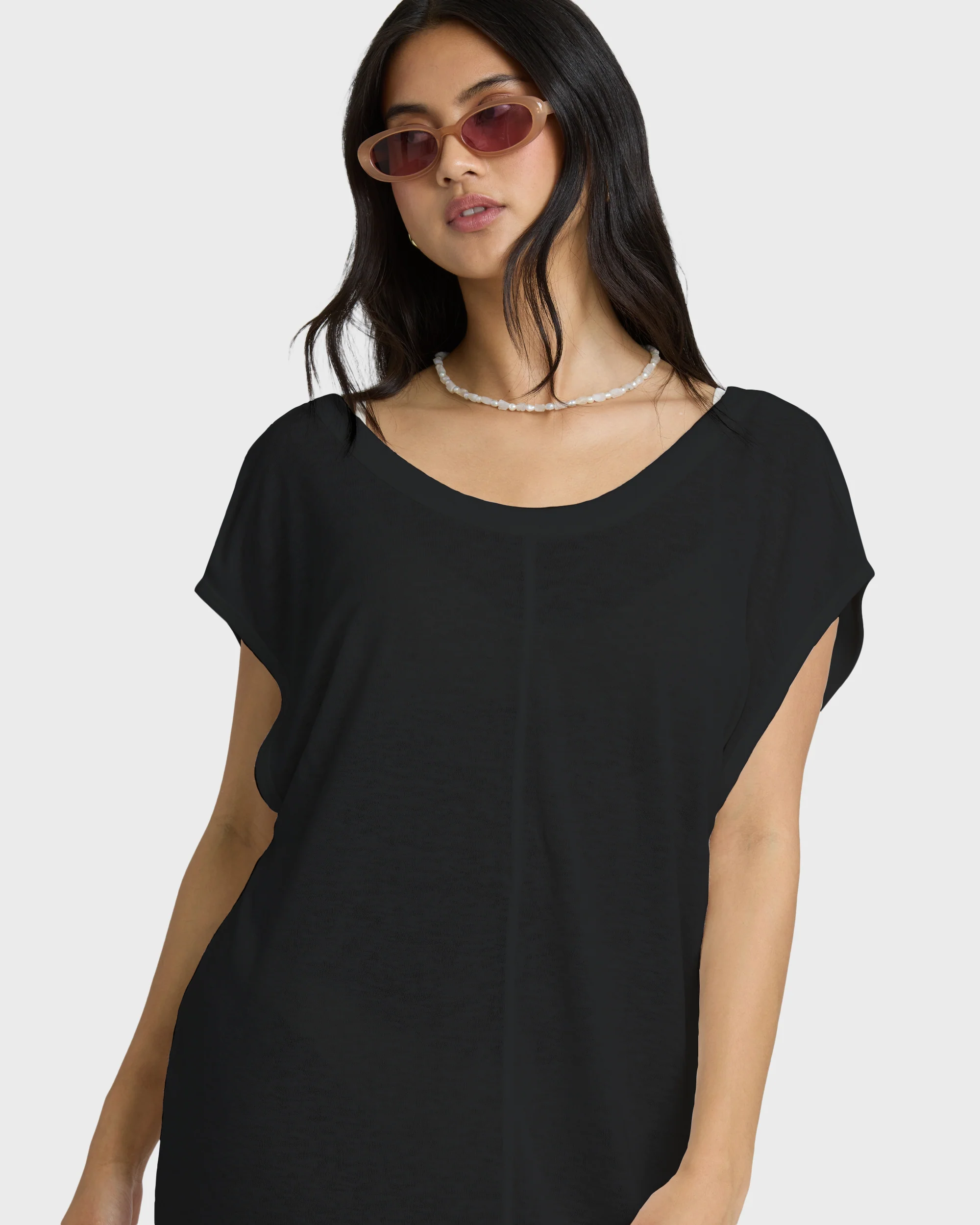 Hallow Wave Mini Short Sleeve Dress - Black Sands - Image 5