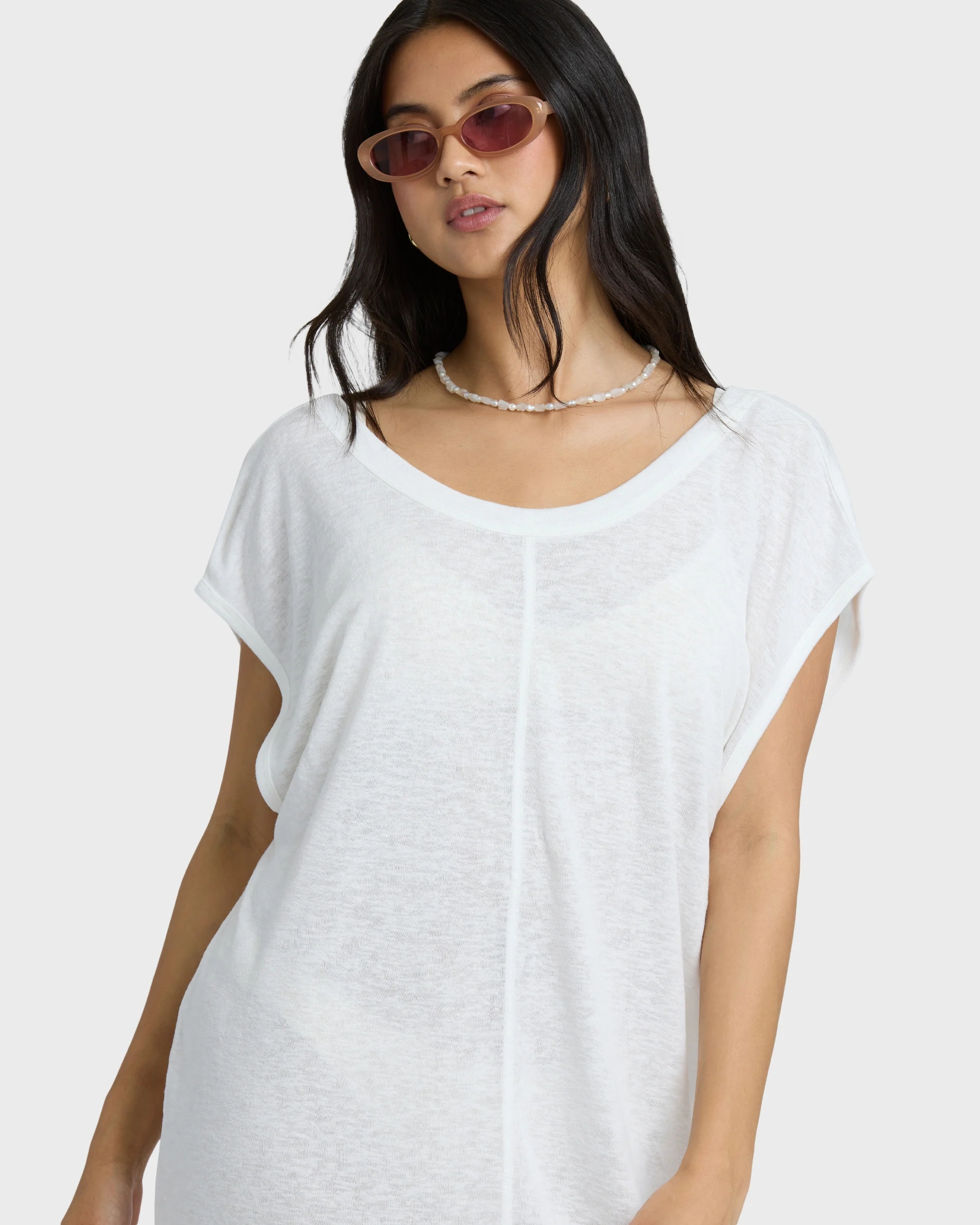 Hallow Wave Mini Short Sleeve Dress - Salt Crystal - Image 5