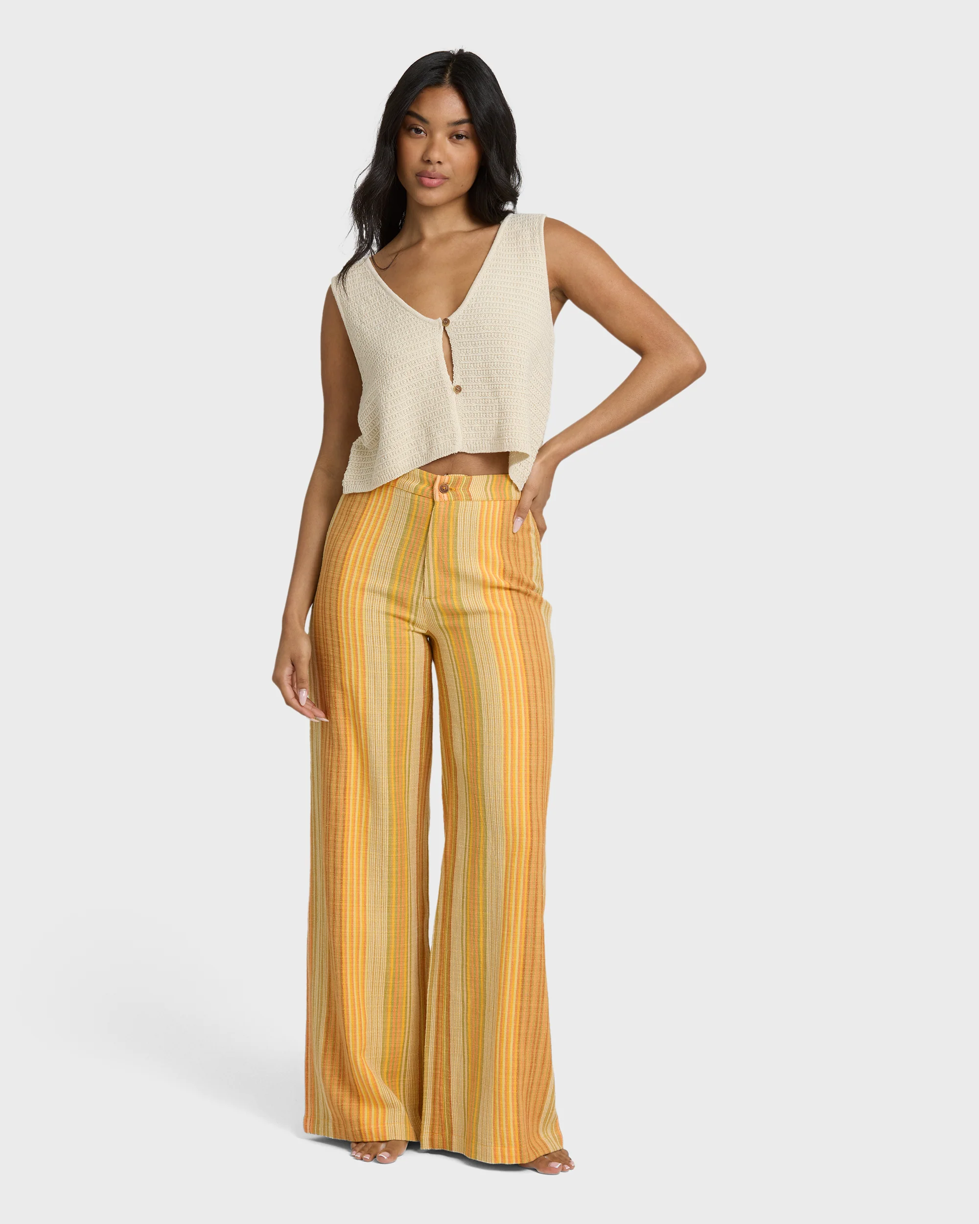 Hazy Daze Elastic Waist Pants - Brown Multi - Image 4