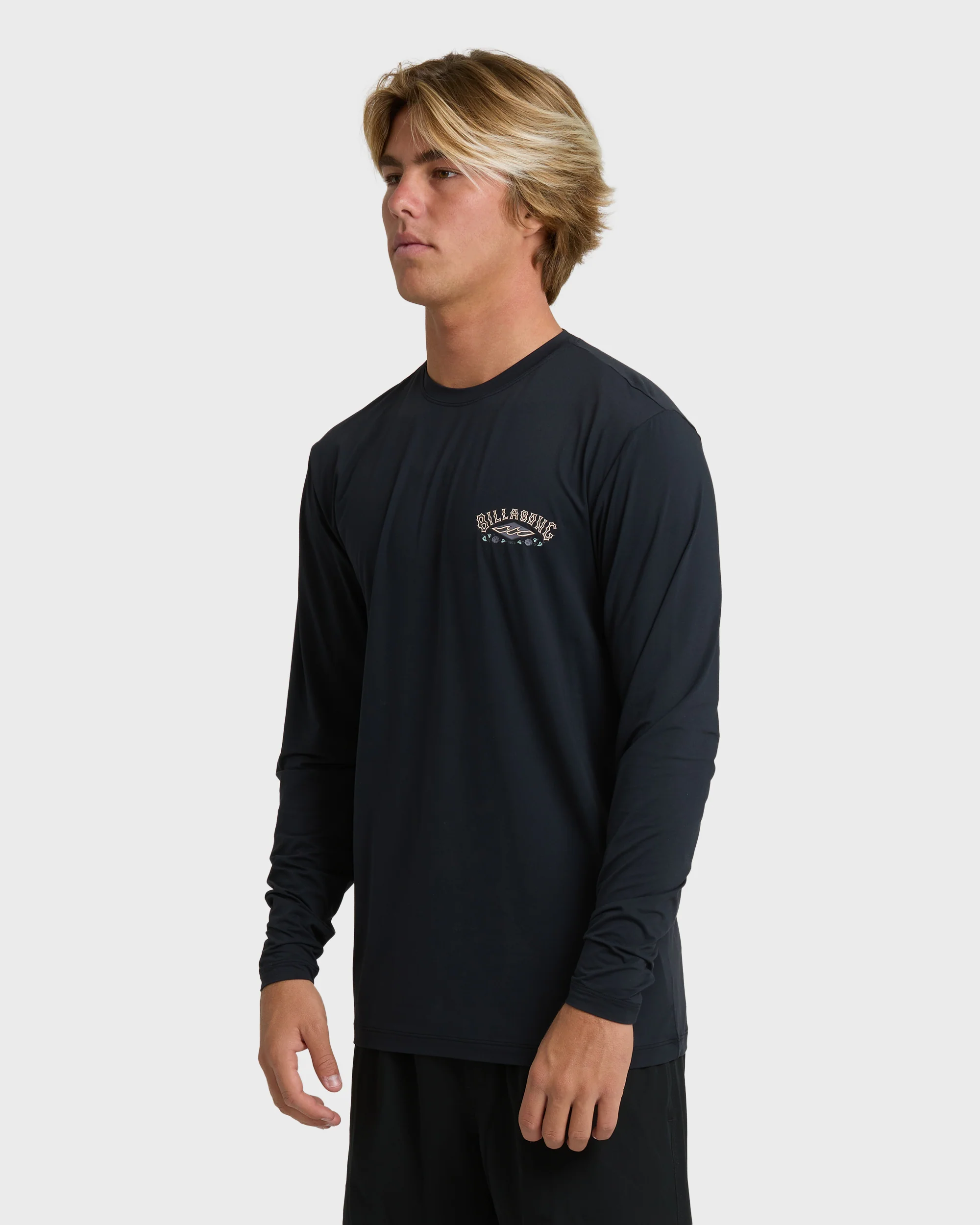 Heritage Loose Fit Long Sleeve Surf Tee - Black - Image 3
