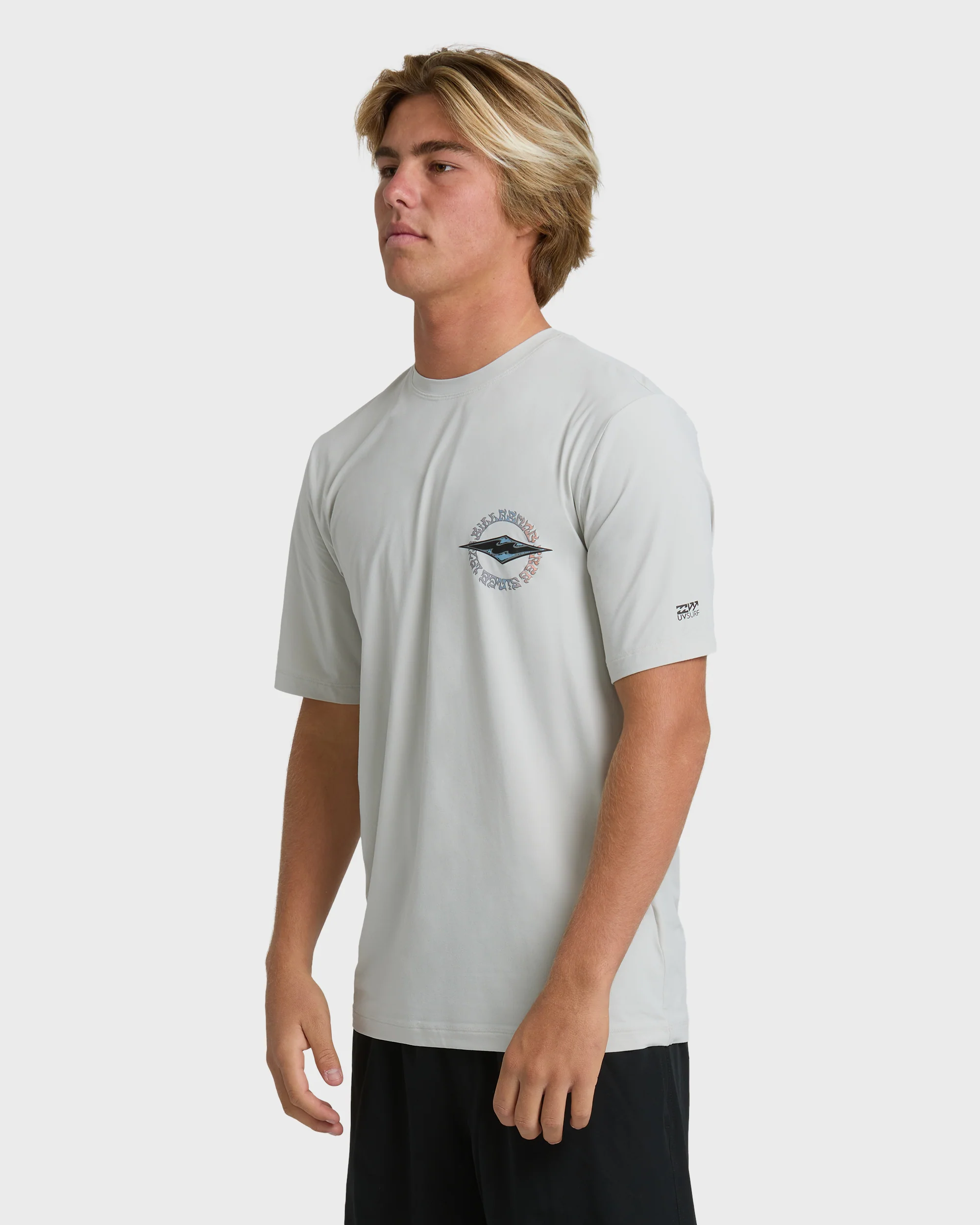 Hollow Diamond Loose Fit Short Sleeve Surf Tee - Silver - Image 3
