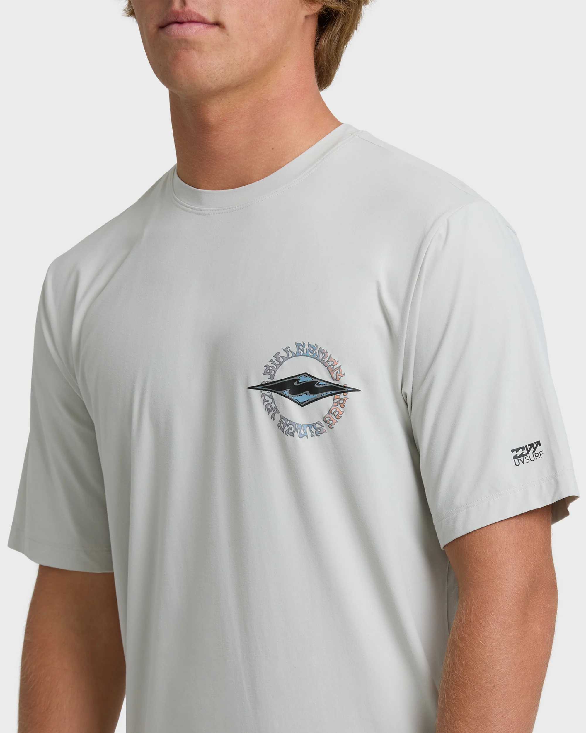Hollow Diamond Loose Fit Short Sleeve Surf Tee - Silver - Image 5