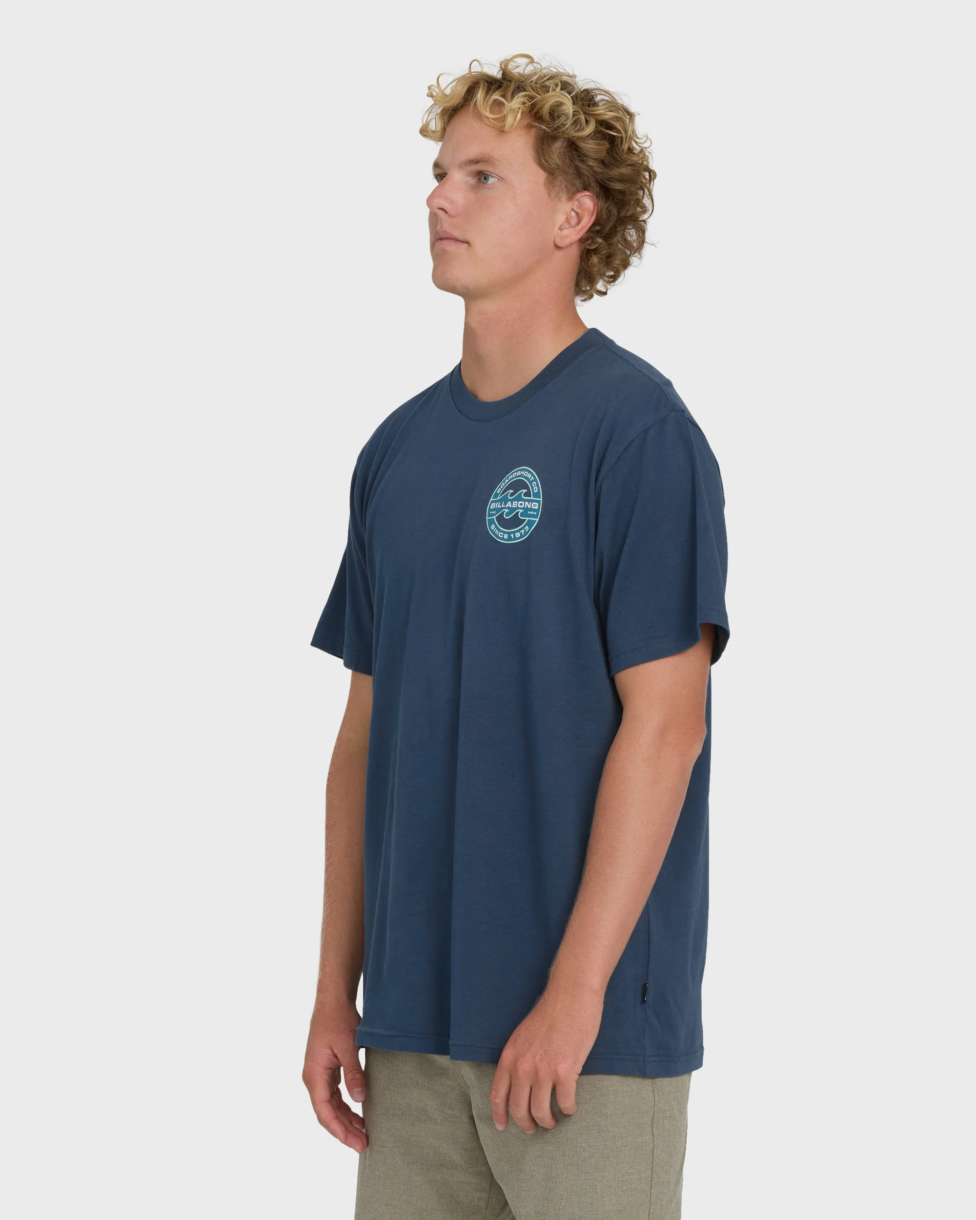 Hollow Fill Premium Short Sleeve Knit T-Shirt - Dark Denim - Image 3